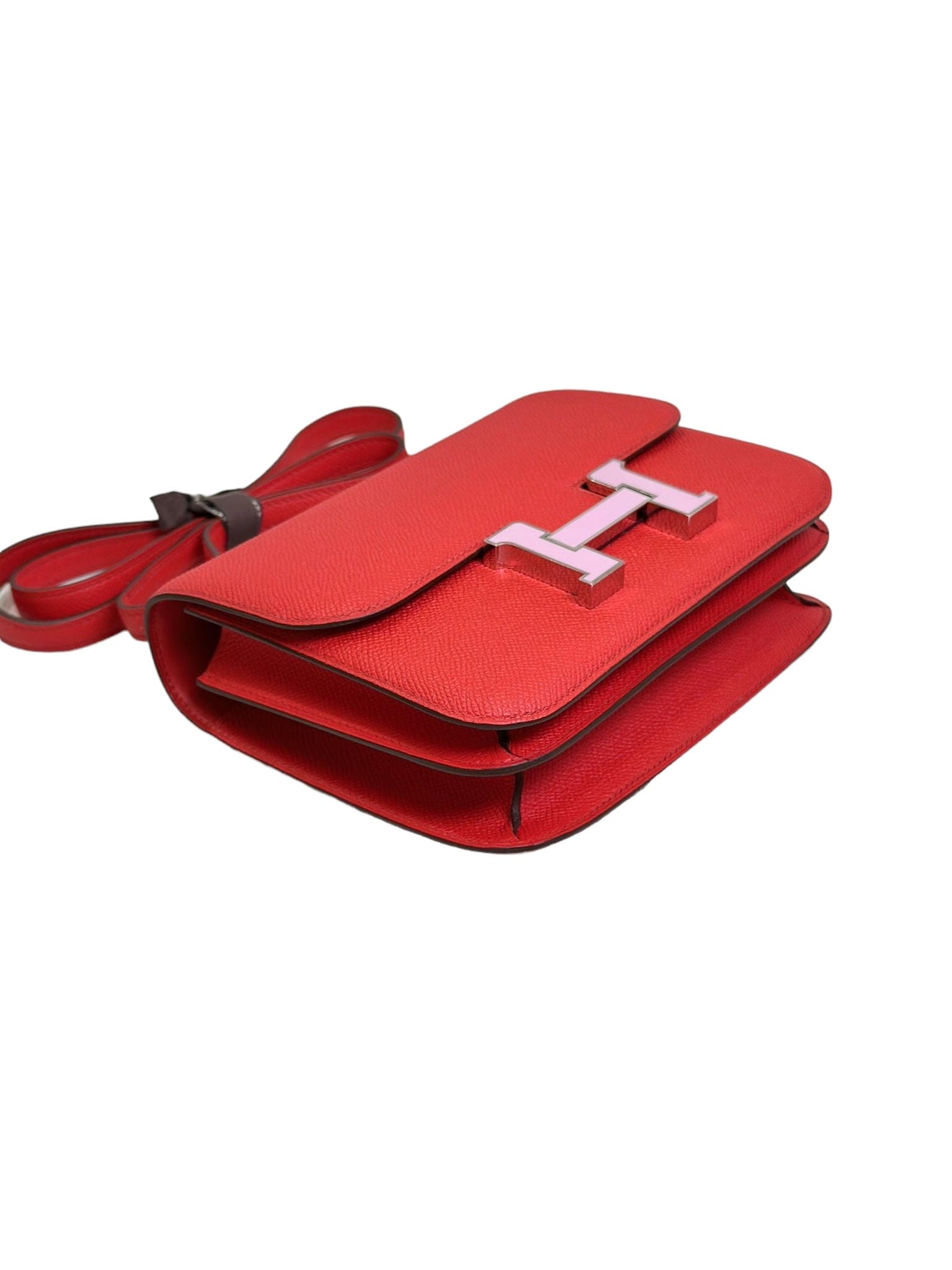 Luxury Promise Constance 18 Red Epsom with Pink Enamel Hardware