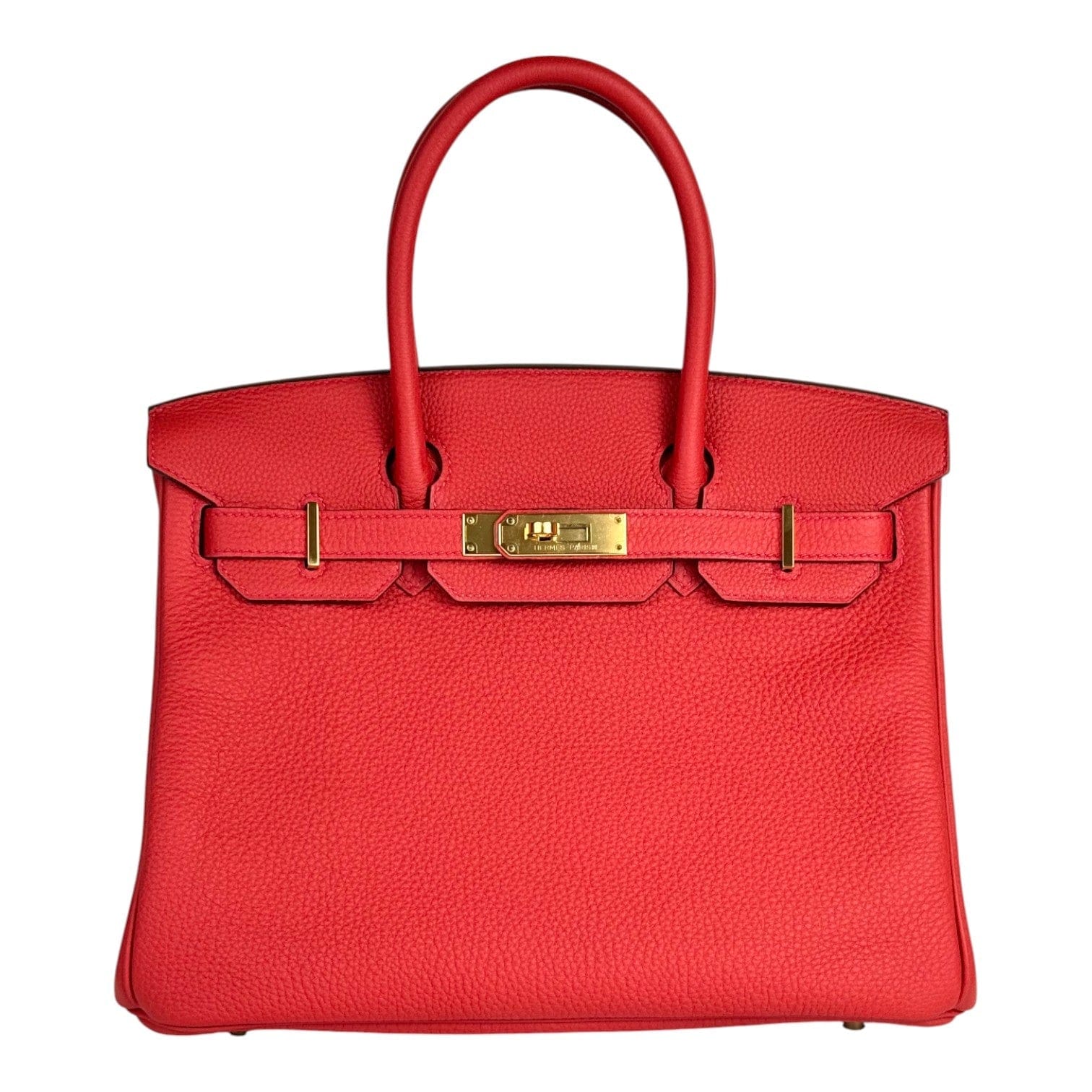 Luxury Promise Hermes Birkin 30cm Bag Red Togo - Full Set - X Stamp