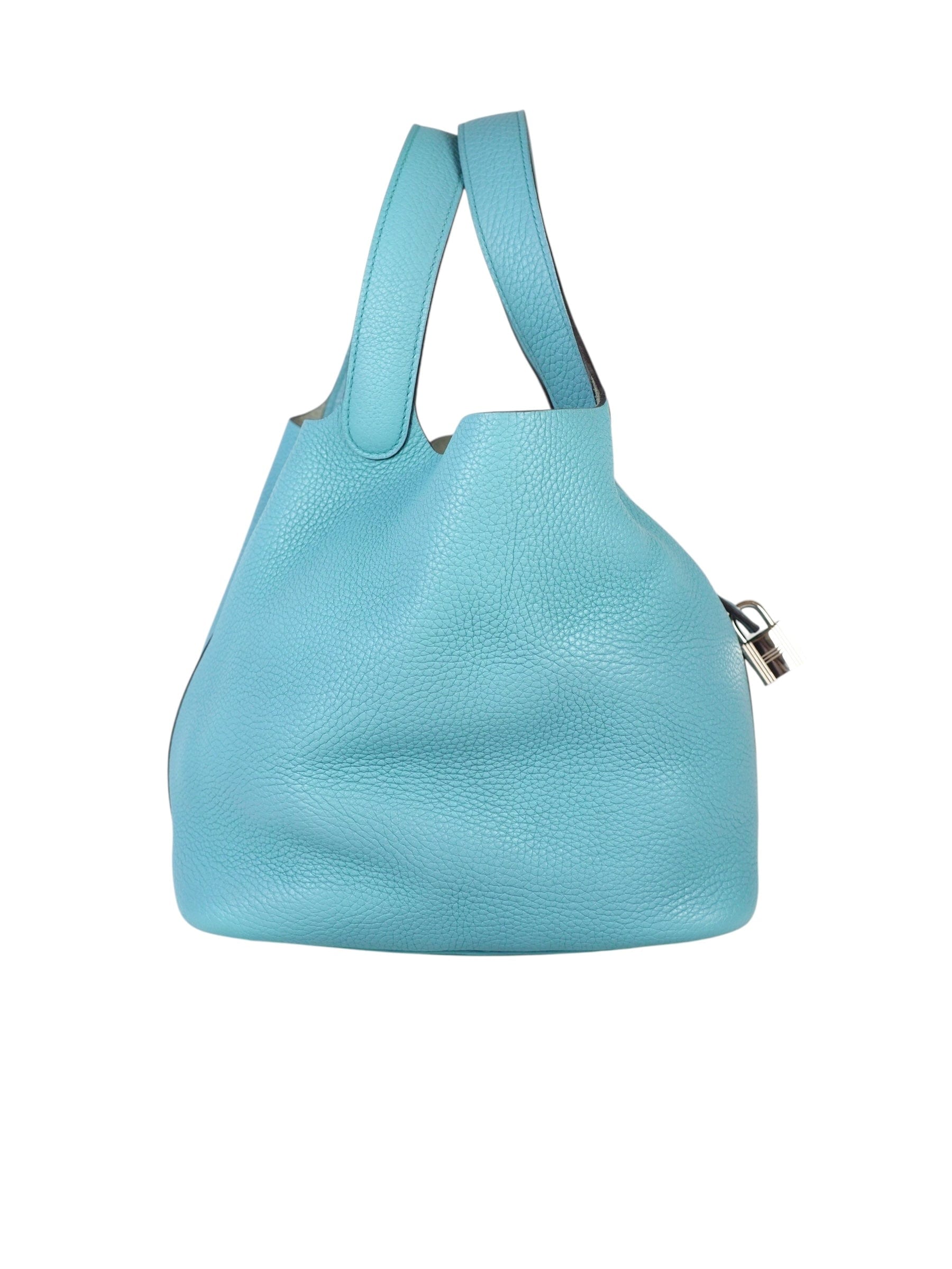 Luxury Promise Hermes Picotin 22 Blue Bag in Clemence - X Stamp