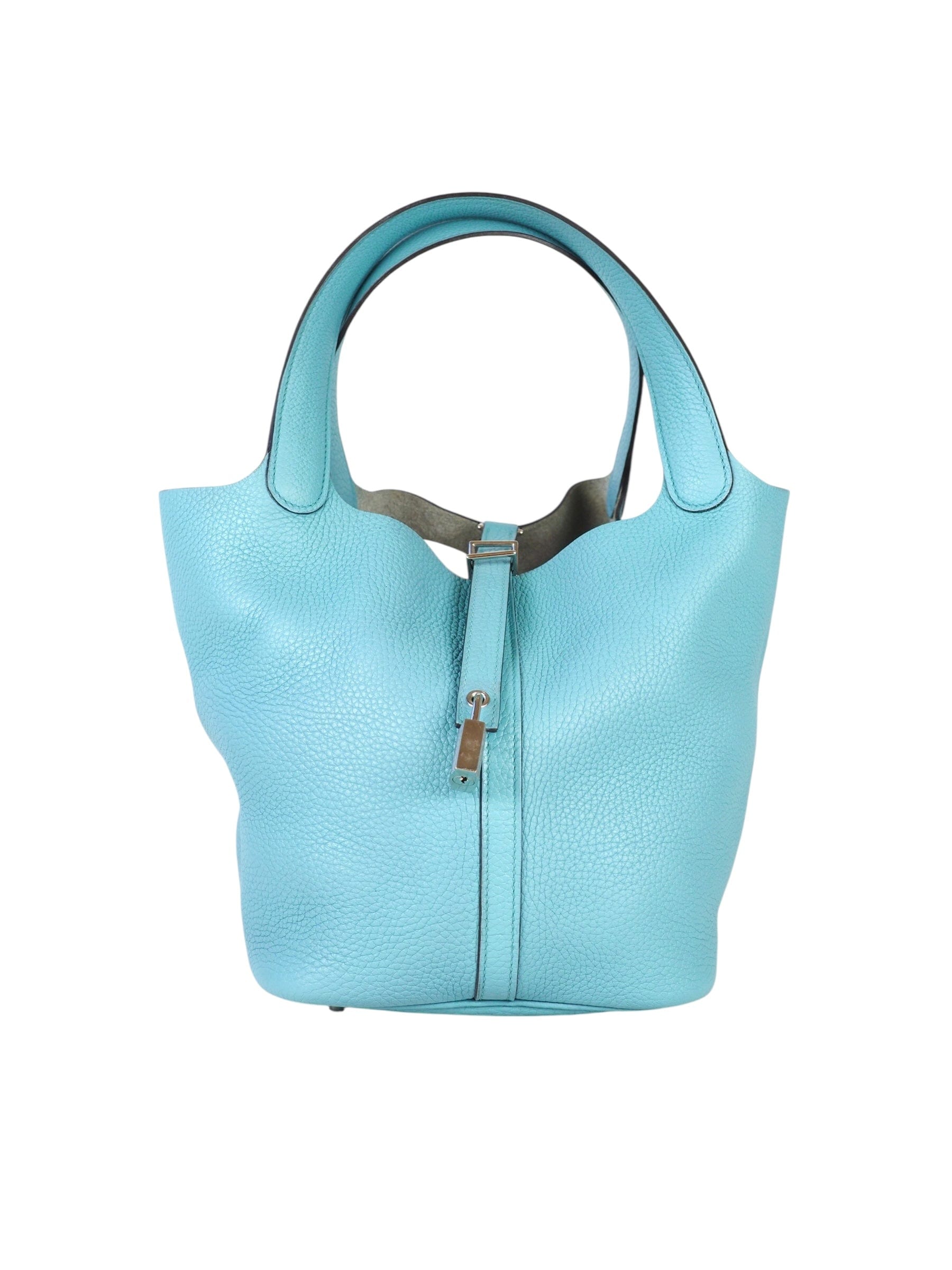 Luxury Promise Hermes Picotin 22 Blue Bag in Clemence - X Stamp