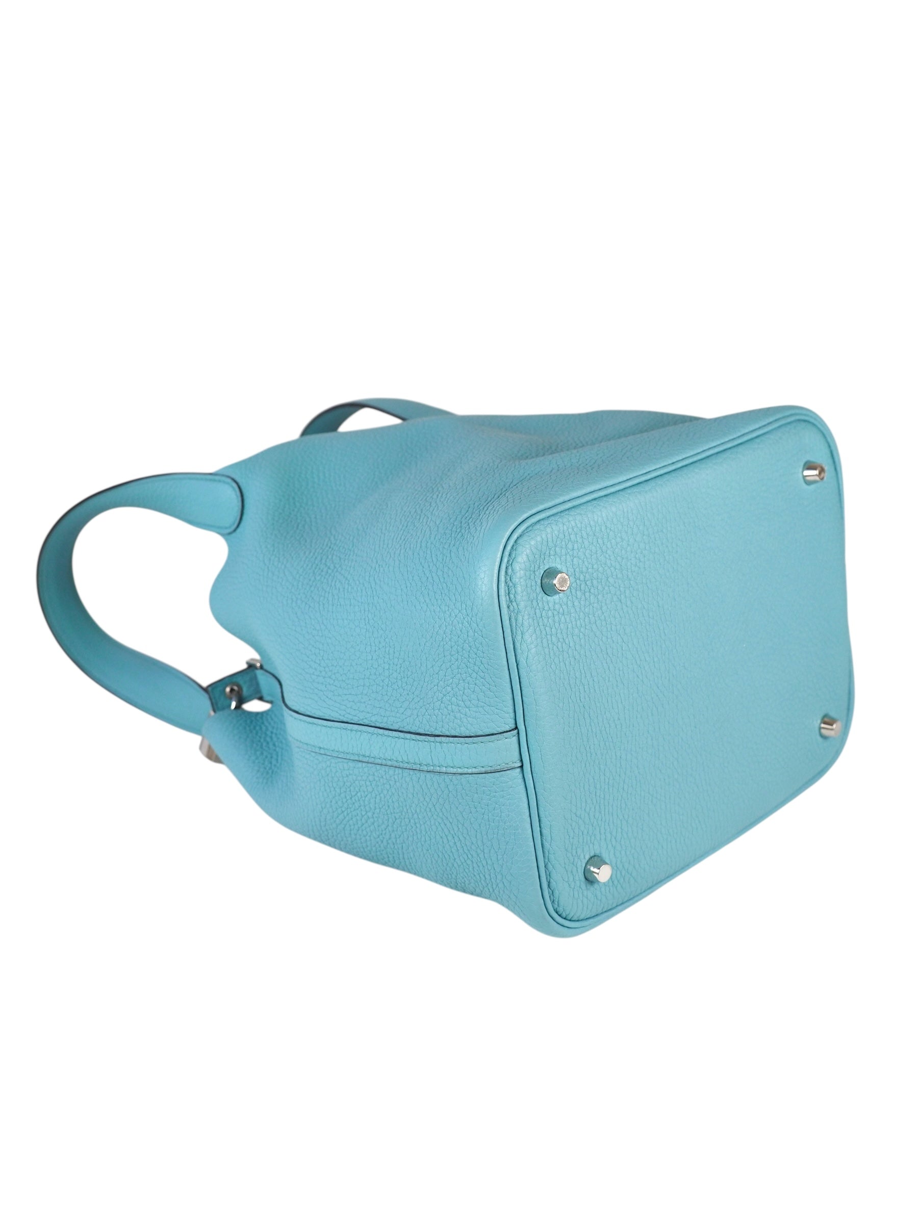 Luxury Promise Hermes Picotin 22 Blue Bag in Clemence - X Stamp