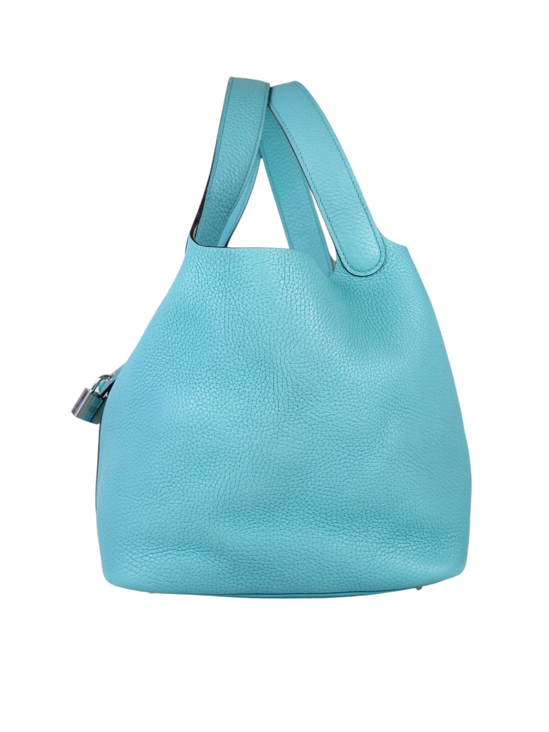 Luxury Promise Hermes Picotin 22 Blue Bag in Clemence - X Stamp