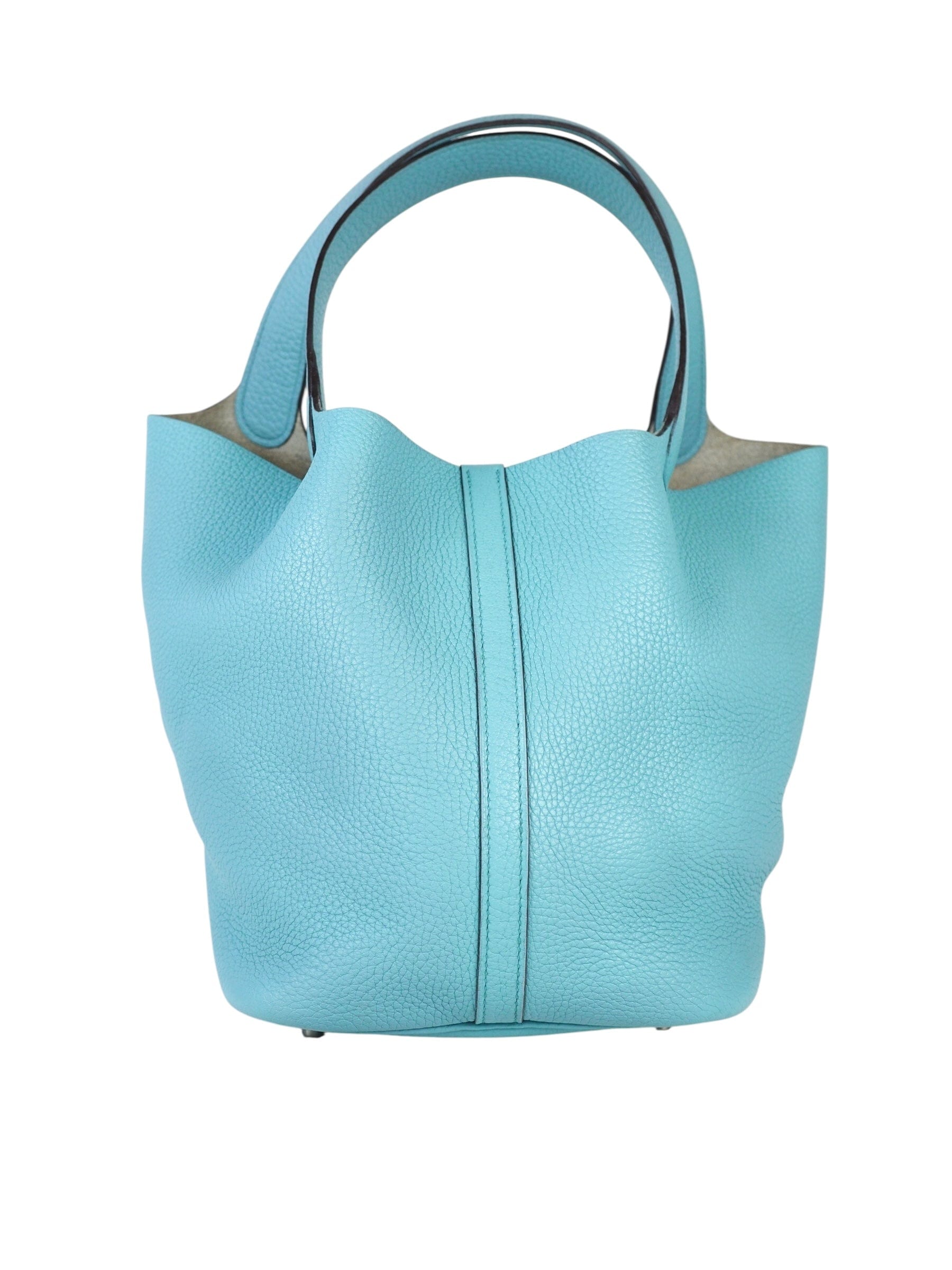 Luxury Promise Hermes Picotin 22 Blue Bag in Clemence - X Stamp