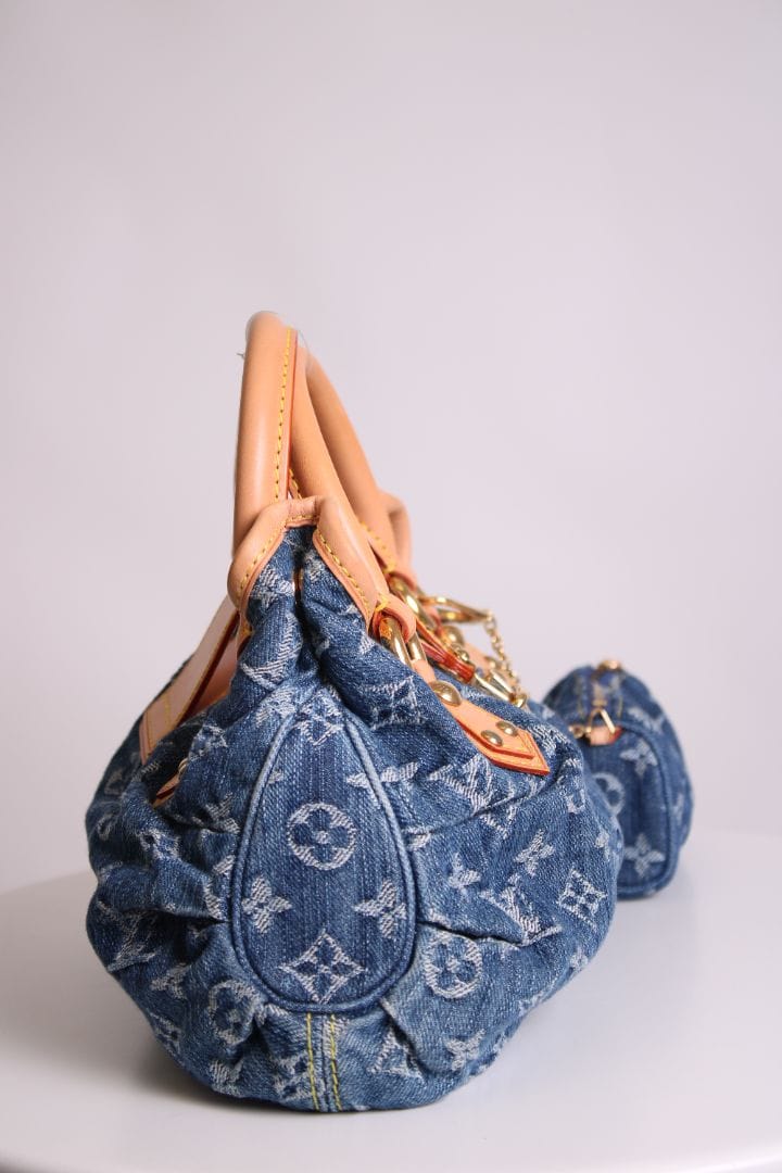 LUXURY PROMISE Louis Vuitton Mini Pleaty & Pouch Bag Denim