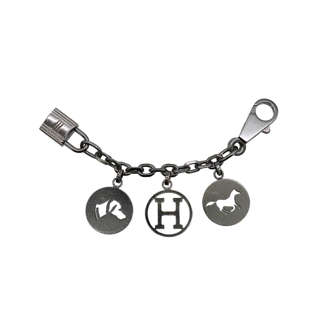LUXURY PROMISE HERMES BAG CHARM AMULETTES 4 BRELOQUE RUTHENIUM HARDWARE 90341275