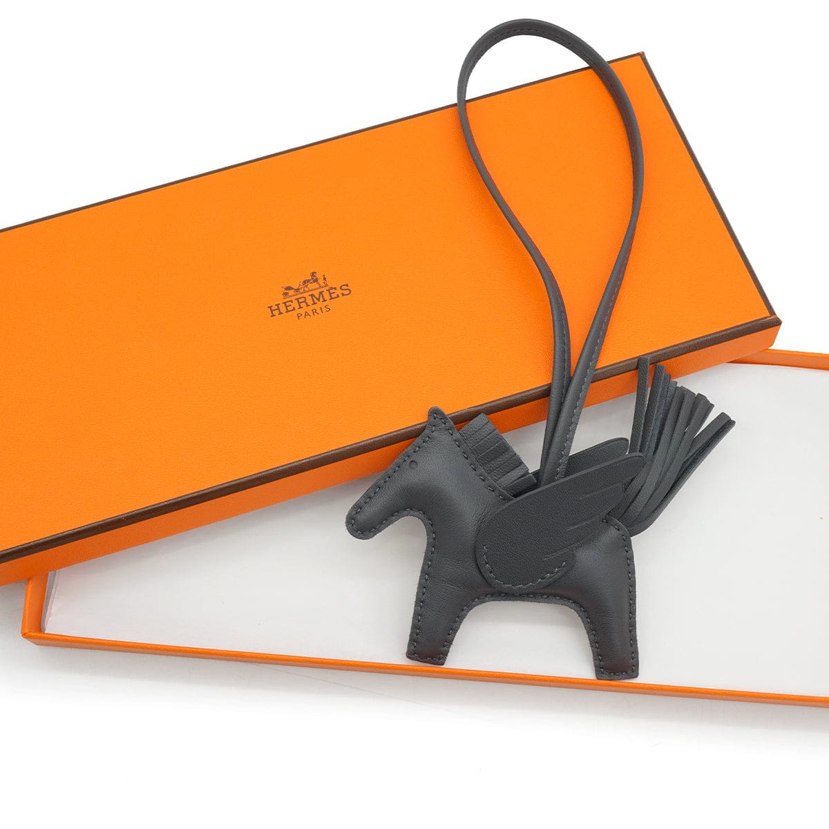 Luxury Promise HERMES BAG CHARM RODEO PEGASUS PM ARDOISE AGNEAU MILO W STAMP 90340908