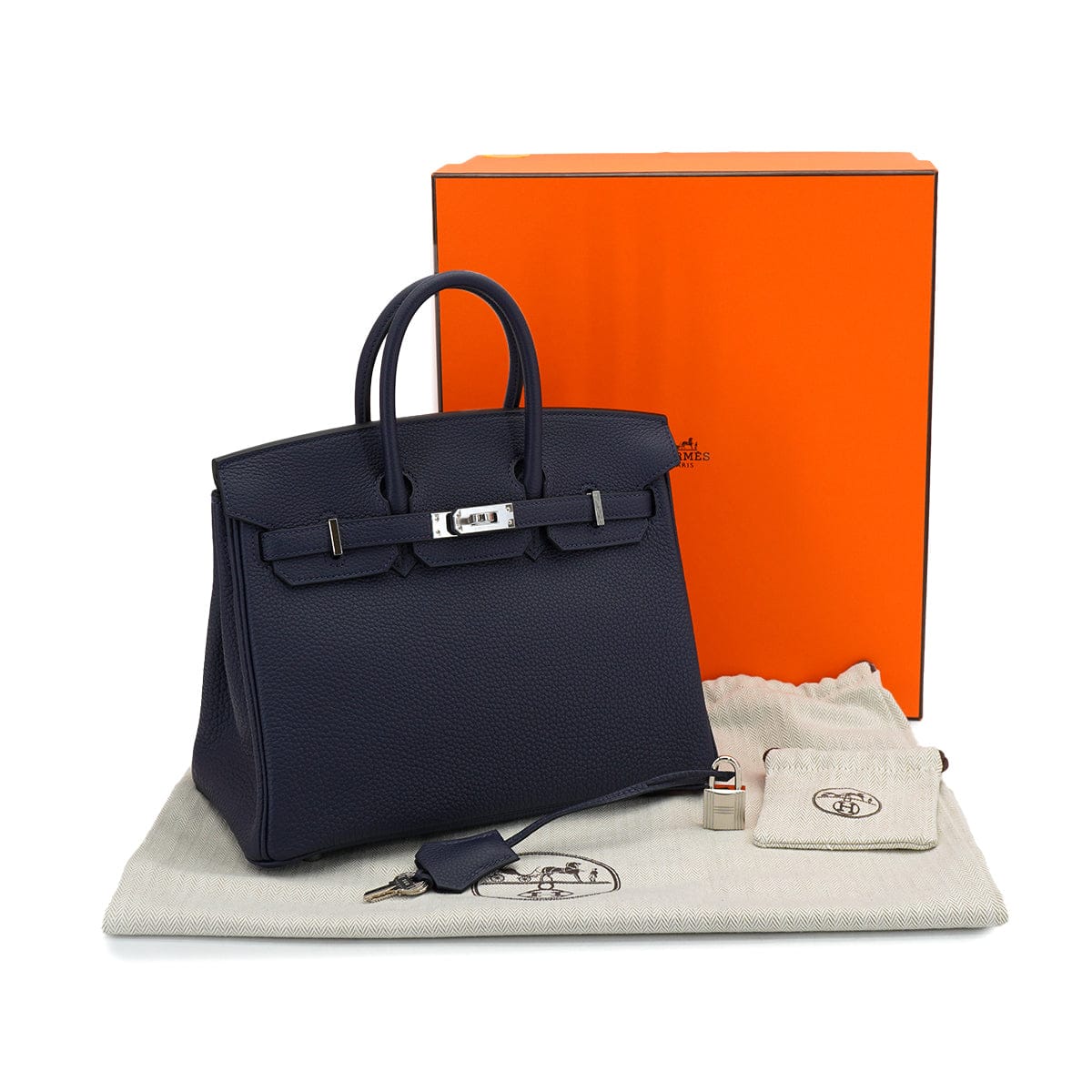 LUXURY PROMISE HERMES BIRKIN 25 BLUE NUIT TOGO HAND BAG 2025 K STAMP PALLADIUM HARDWARE 90327143