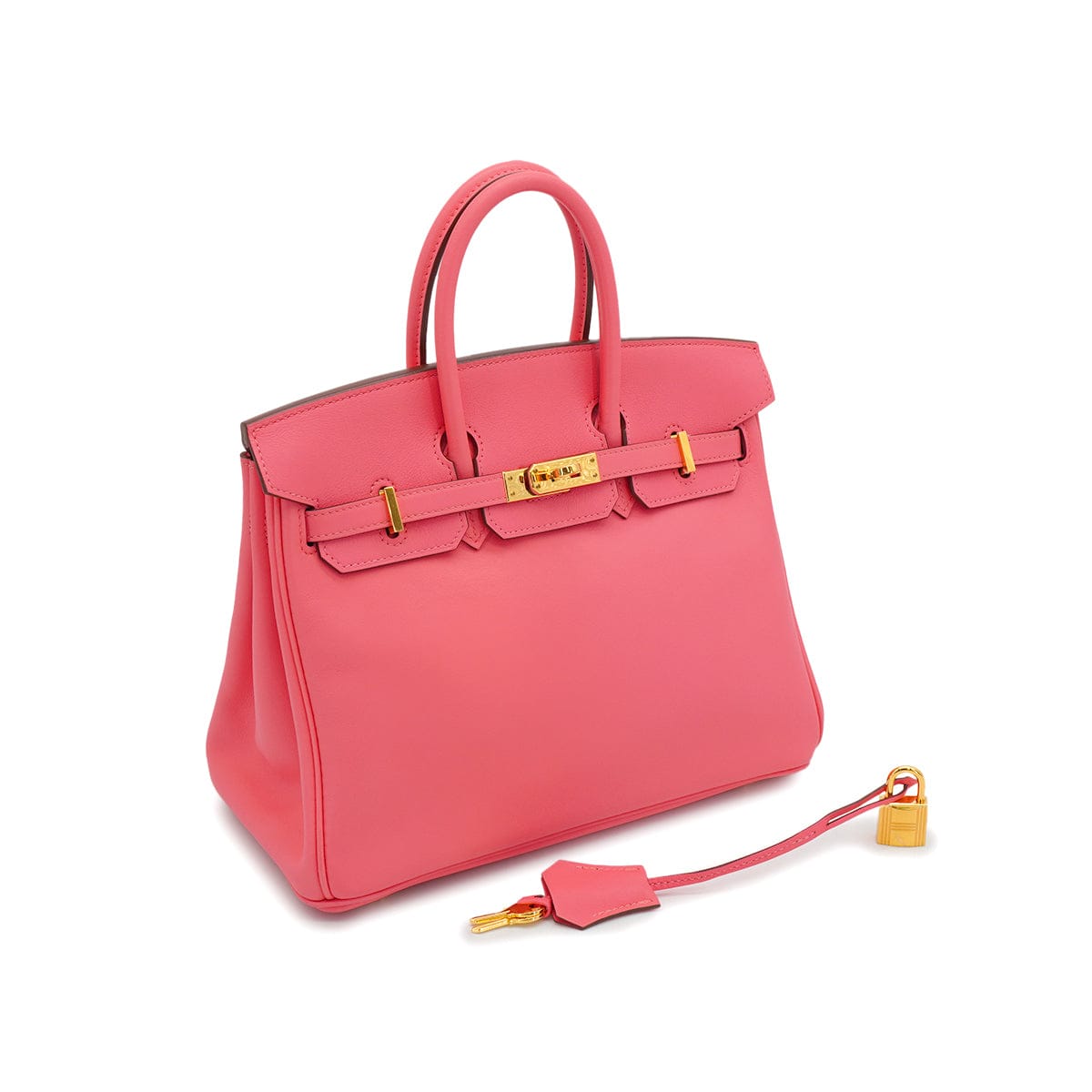 LUXURY PROMISE HERMES BIRKIN 25 ROSE AZALEE VEAU SWIFT HAND BAG 2017 A STAMP GOLD HARDWARE 90335151