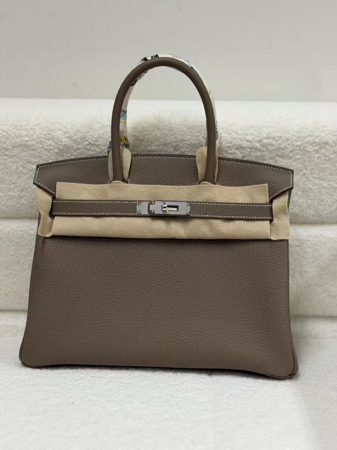 LUXURY PROMISE Hermès Birkin 30 Etoupe Togo G Stamp Palladium Hardware