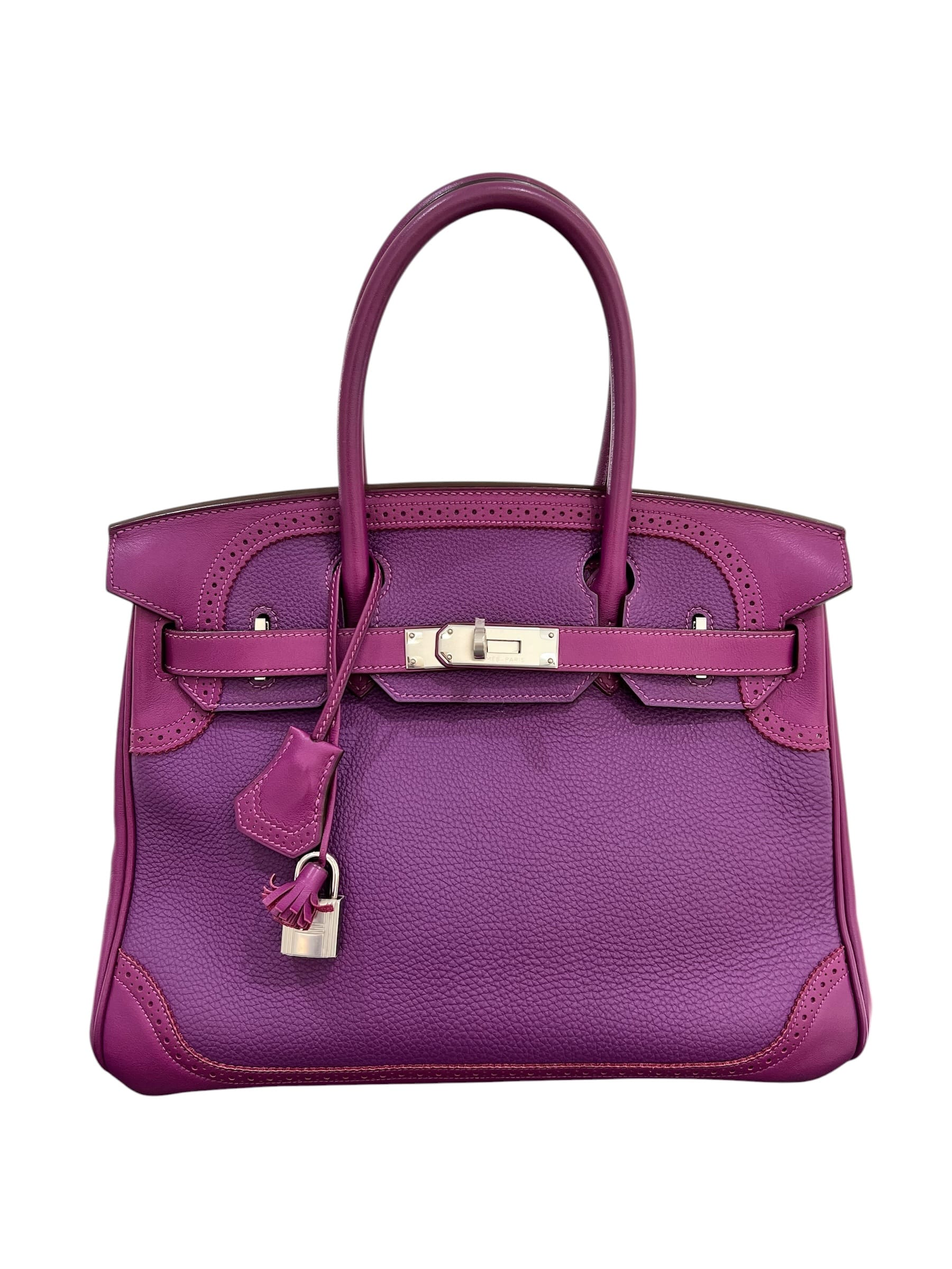 Luxury Promise Hermes Birkin 30 Ghillies Anemone Togo Swift PHW #R Square SKC8371H