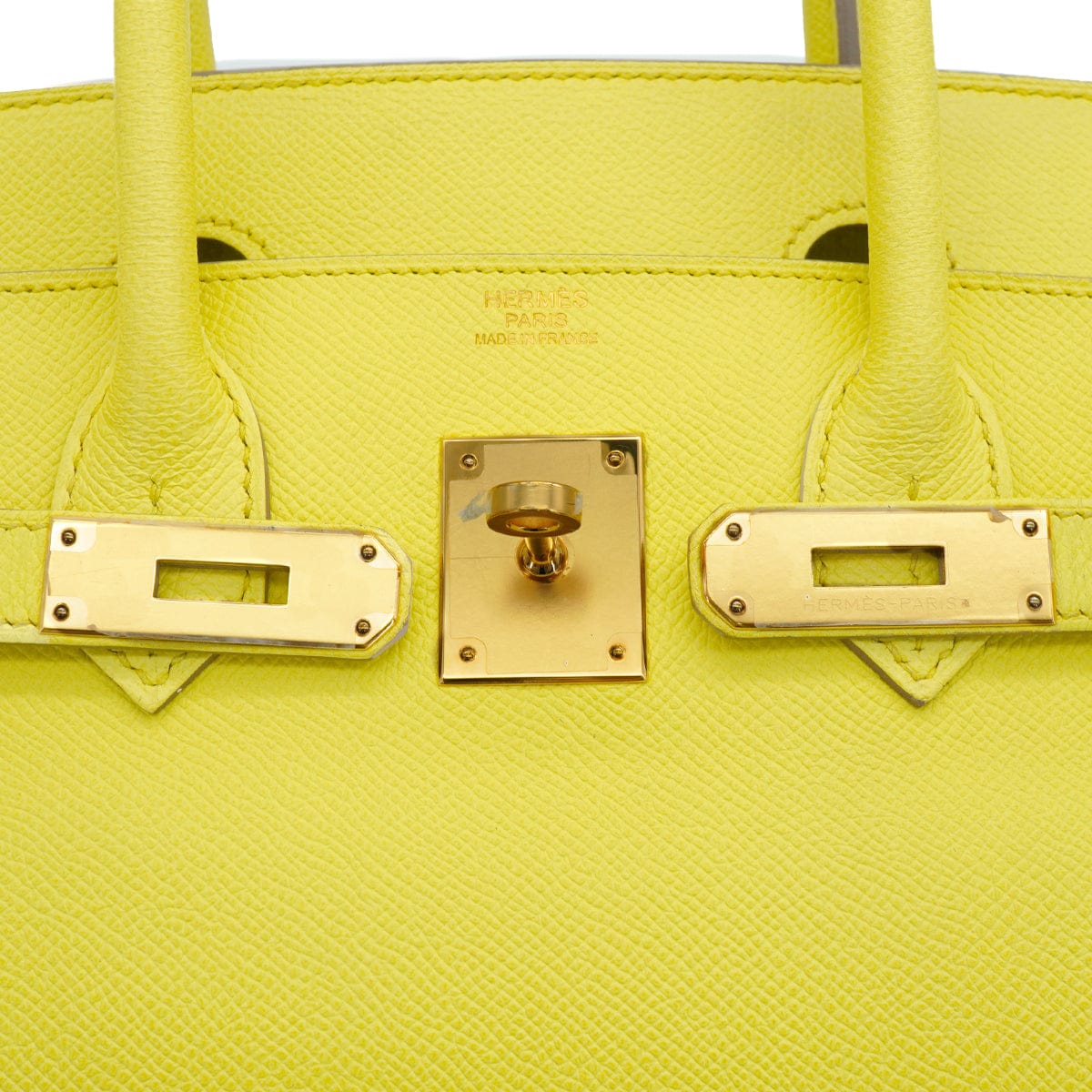 LUXURY PROMISE HERMES BIRKIN 30 LIME VEAU EPSOM HAND BAG 2011 SQUARE O GOLD HARDWARE 90339827