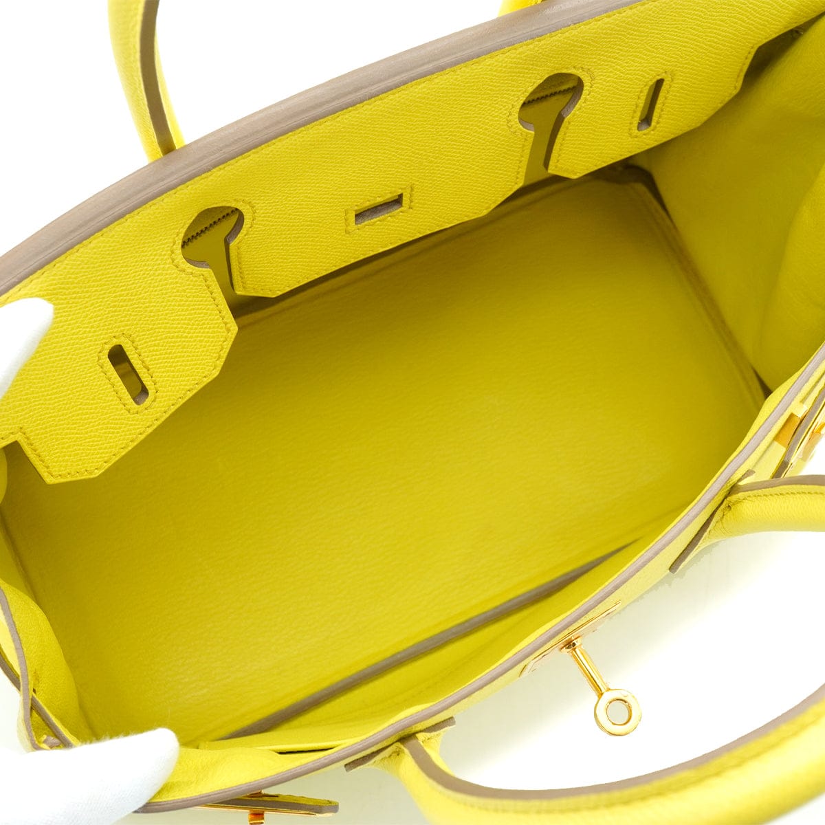 LUXURY PROMISE HERMES BIRKIN 30 LIME VEAU EPSOM HAND BAG 2011 SQUARE O GOLD HARDWARE 90339827