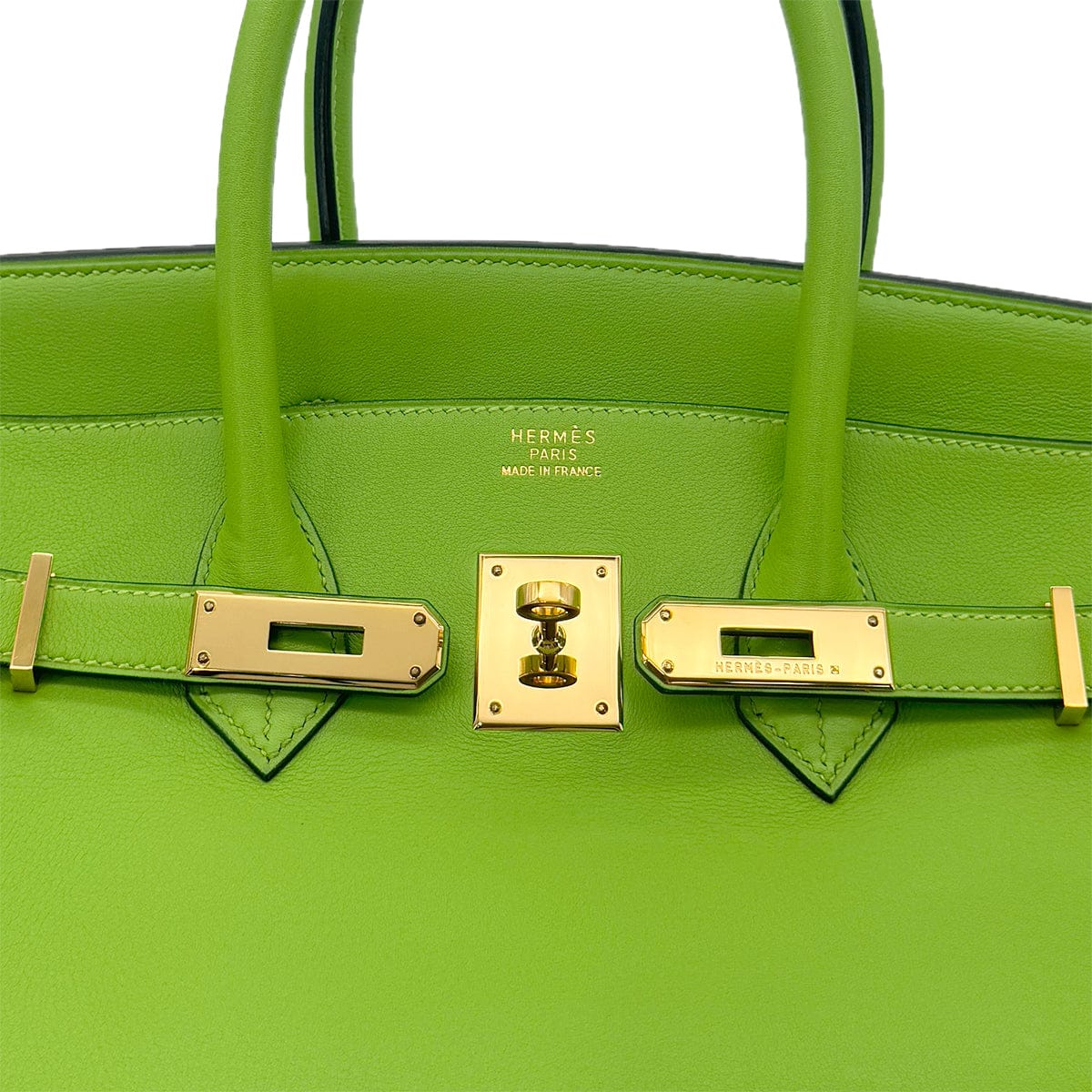 LUXURY PROMISE HERMES BIRKIN 35 APPLE GREEN VEAU SWIFT HAND BAG □C GHW 90286860