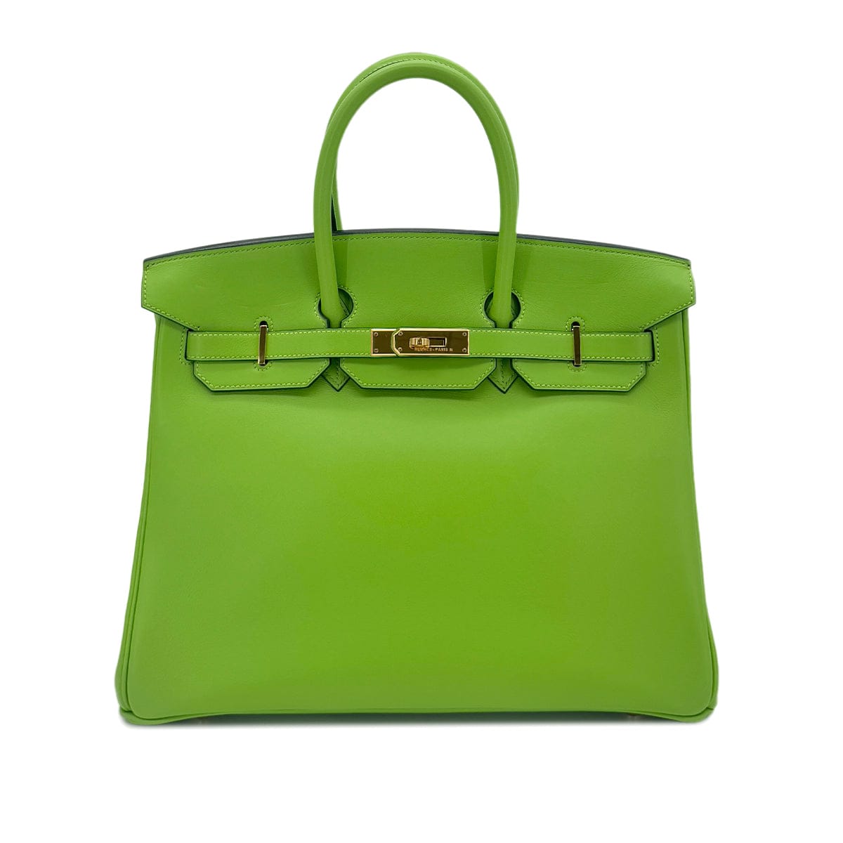 LUXURY PROMISE HERMES BIRKIN 35 APPLE GREEN VEAU SWIFT HAND BAG □C GHW 90286860