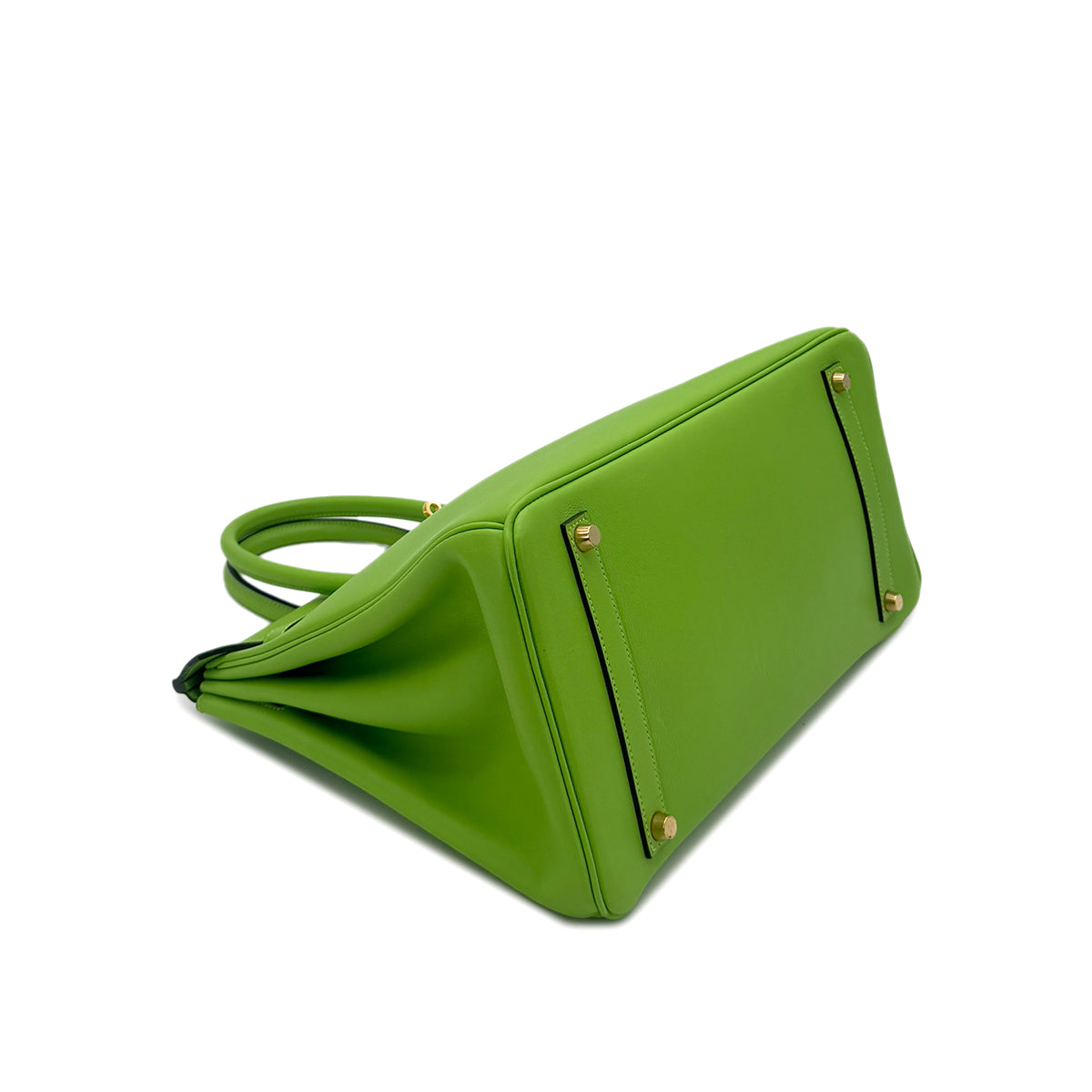 LUXURY PROMISE HERMES BIRKIN 35 APPLE GREEN VEAU SWIFT HAND BAG □C GHW 90286860