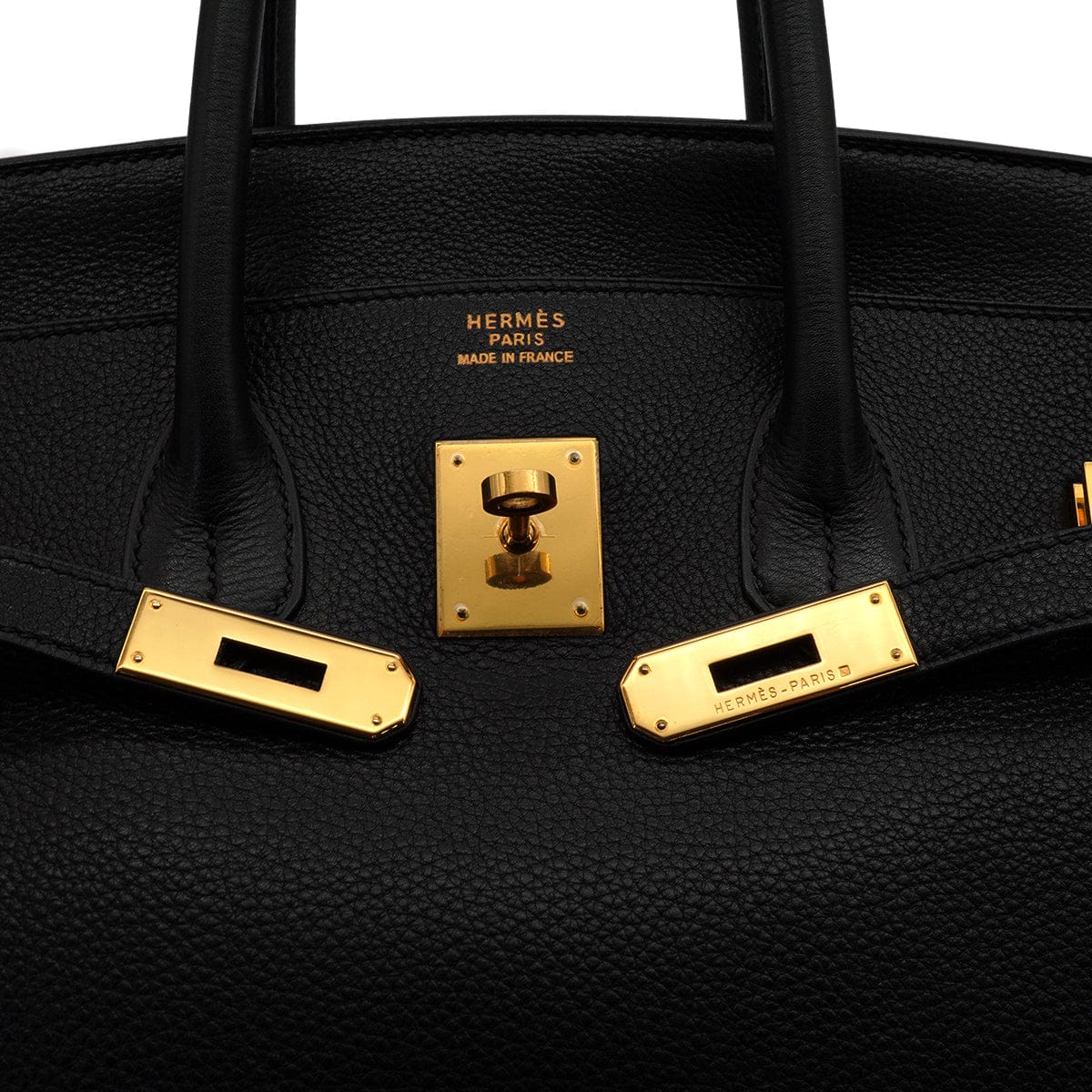 LUXURY PROMISE HERMES BIRKIN 35 BLACK TOGO HAND BAG 1998 SQUARE B GOLD HARDWARE 90339940