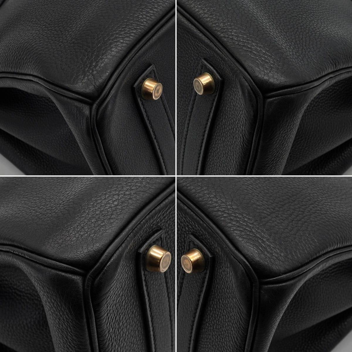 LUXURY PROMISE HERMES BIRKIN 35 BLACK TOGO HAND BAG 1998 SQUARE B GOLD HARDWARE 90339940