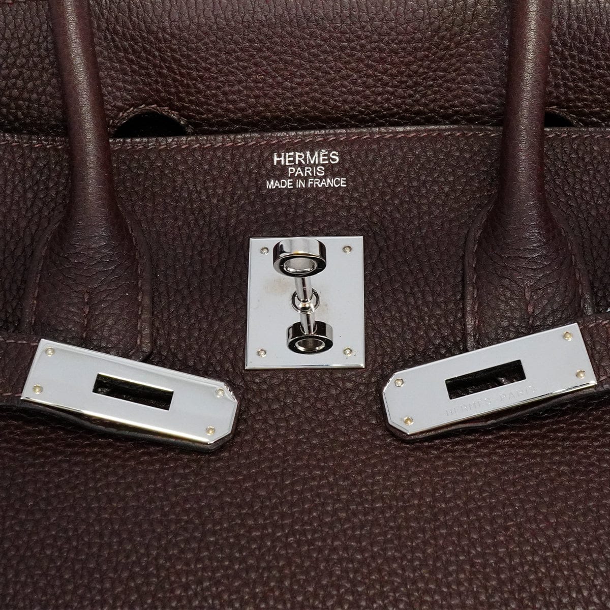 LUXURY PROMISE HERMES BIRKIN 35 CHOCOLAT TOGO HAND BAG 2005 SQUARE I PALLADIUM HARDWARE 90342563