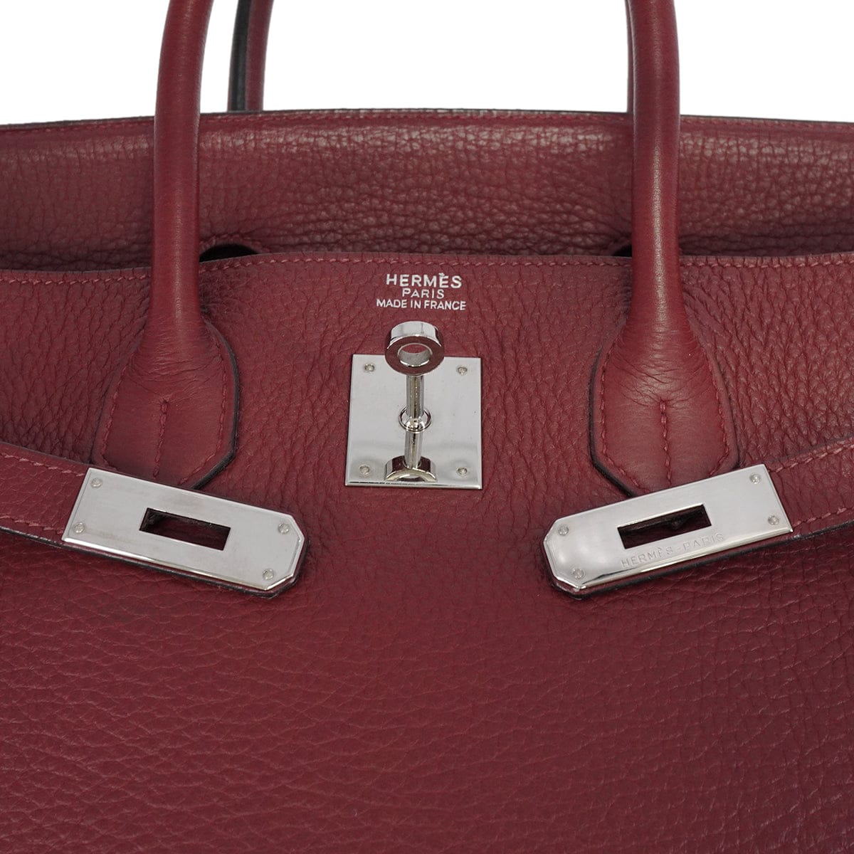 LUXURY PROMISE HERMES BIRKIN 35 ROUGE H TAURILLON CLEMENCE HAND BAG 2005 SQUARE I PALLADIUM HARDWARE 90342565