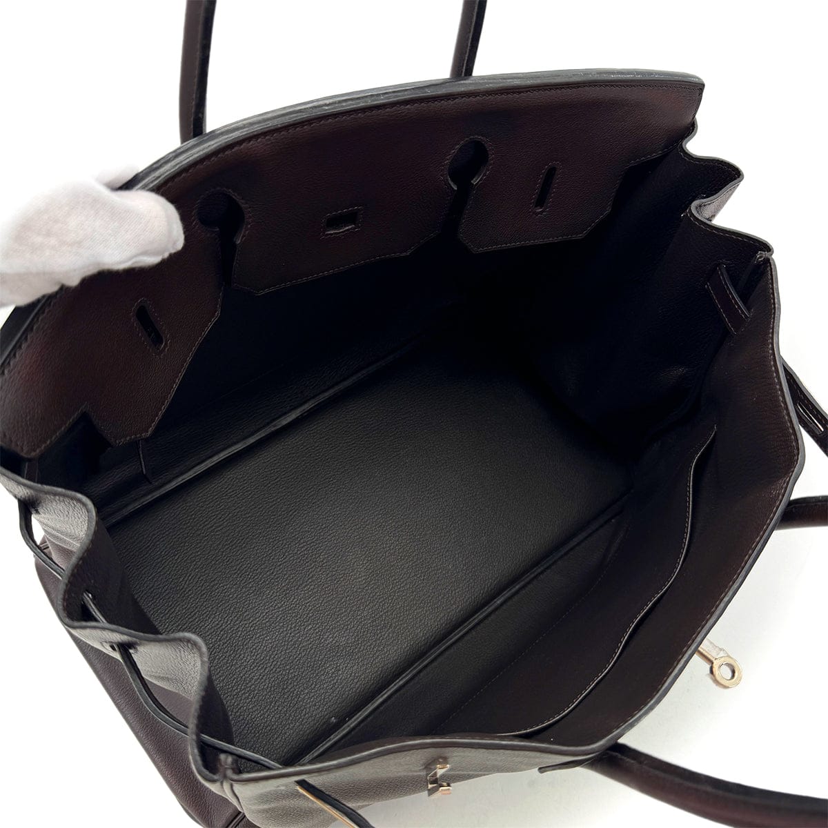 Luxury Promise HERMES BIRKIN 40 EBENE EVERCOLOR HAND BAG □M SHW 90297253