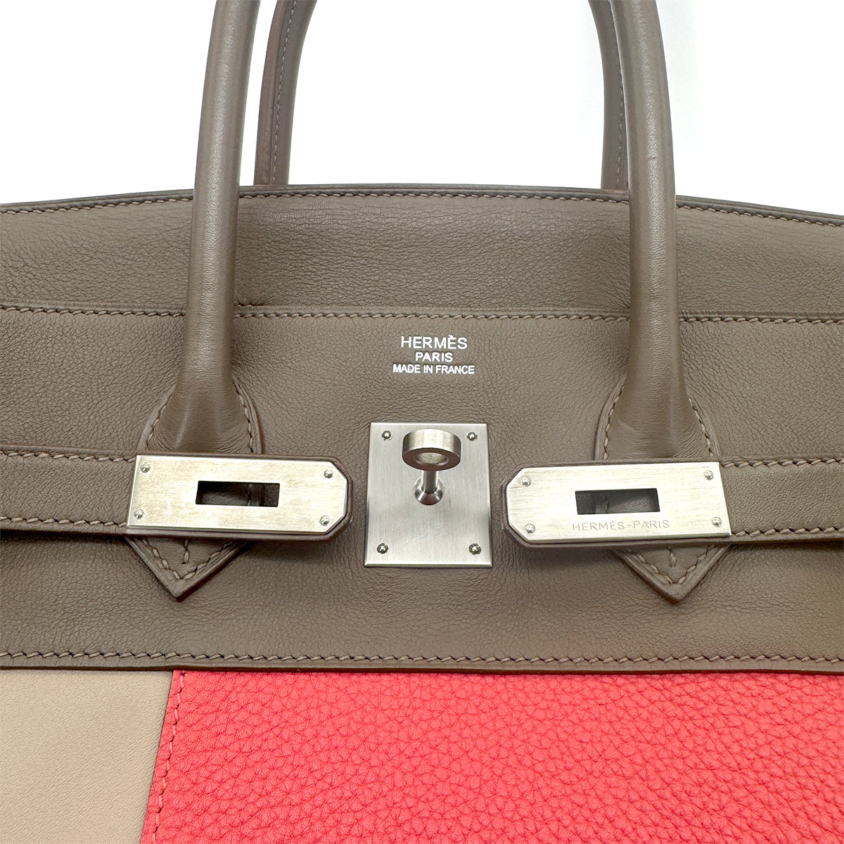 LUXURY PROMISE HERMES BIRKIN CASAQUE 35 ROSE JAIPUR ARGILE ETOUPE TAURILLON CLEMENCE SWIFT HAND BAG □P SHW 90275152