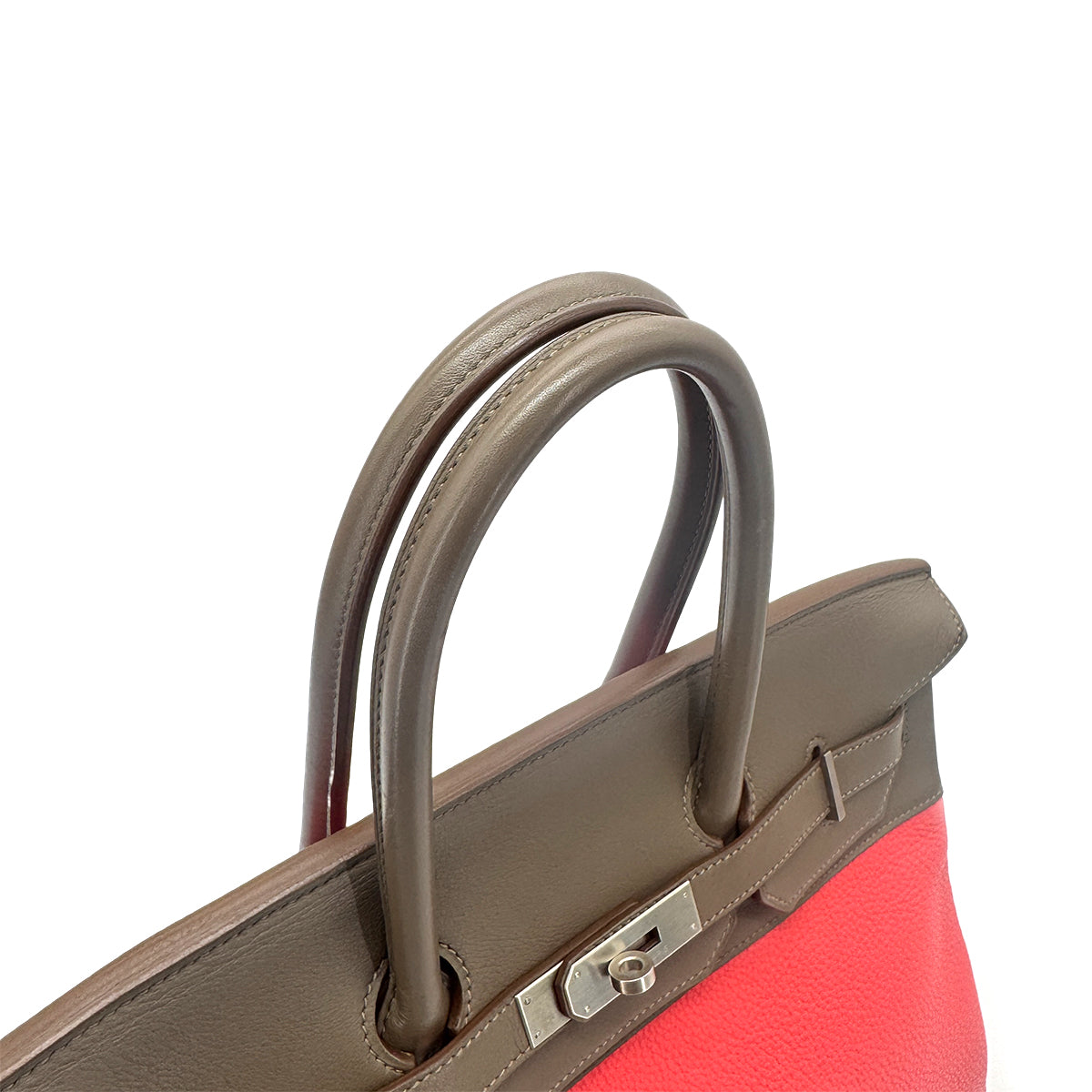 LUXURY PROMISE HERMES BIRKIN CASAQUE 35 ROSE JAIPUR ARGILE ETOUPE TAURILLON CLEMENCE SWIFT HAND BAG □P SHW 90275152