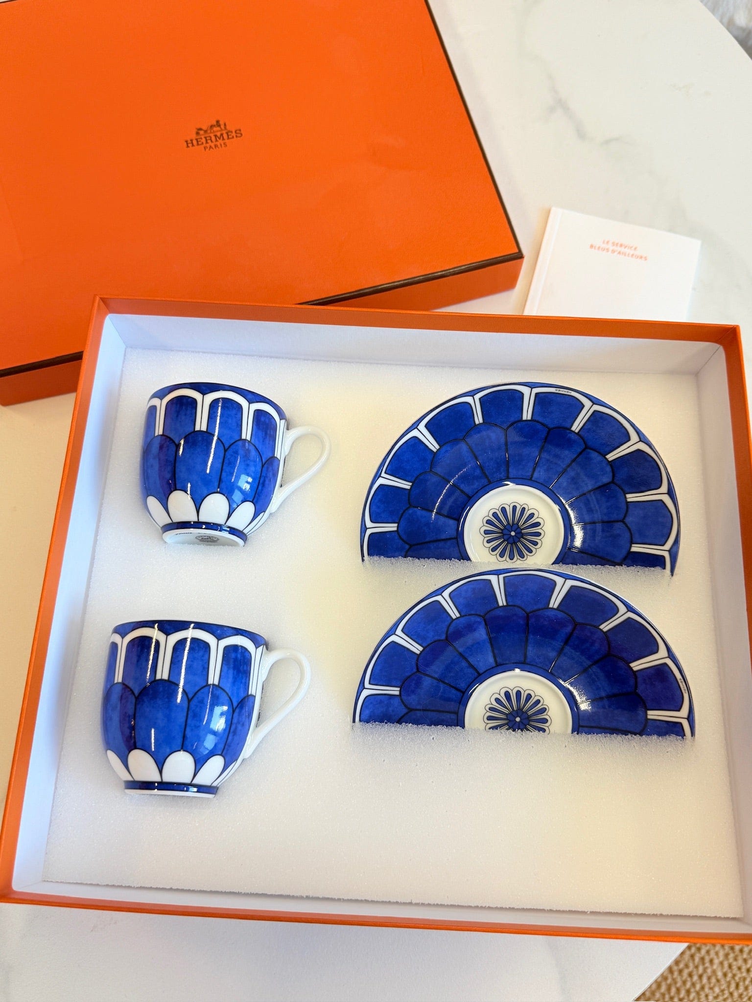 Luxury Promise Hermès "Bleus d'Ailleurs" Coffee Cup & Saucer Set