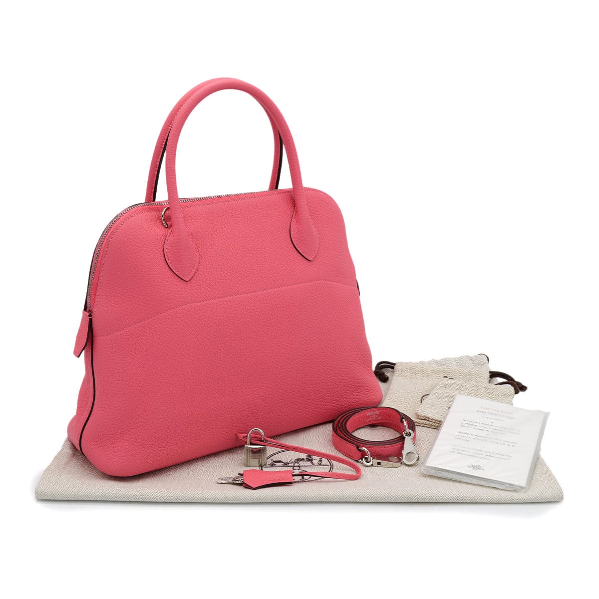 LUXURY PROMISE HERMES BOLIDE 31 ROSE AZALEE TAURILLON CLEMENCE HAND SHOULDER BAG Y 90304770