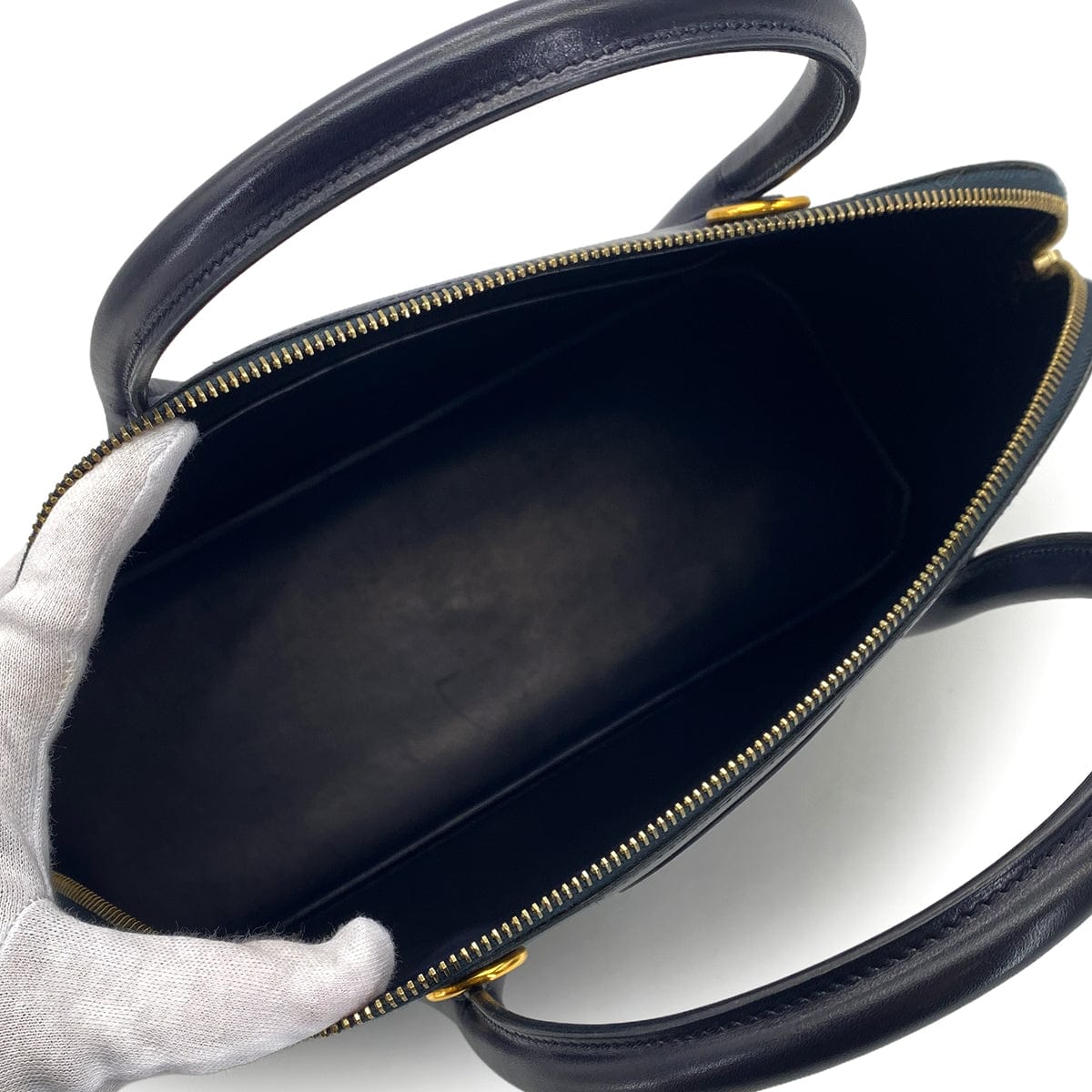 LUXURY PROMISE HERMES BOLIDE 35 BLUE INDIGO BOXCALF HAND SHOULDER BAG 1999 SQUARE C GOLD HARDWARE 90322167