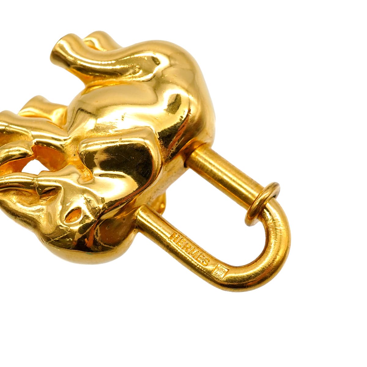 LUXURY PROMISE HERMES CADENA CHARM EXOTISME ELEPHANT 1988 GOLD ACCESSORY 90341266