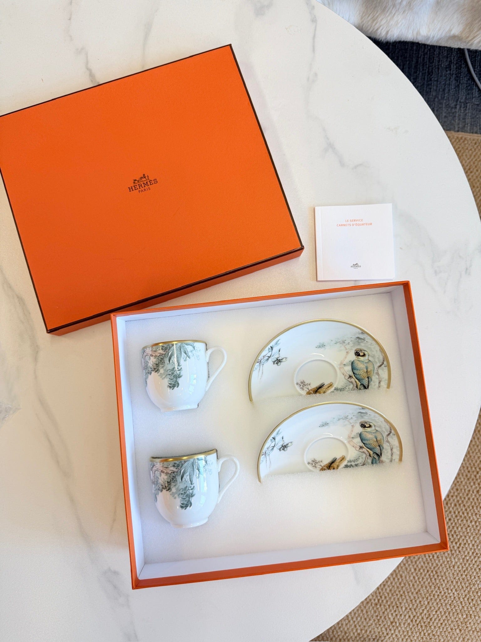 Luxury Promise Hermès "Carnets d'Equateur" Coffee Cup & Saucer Set