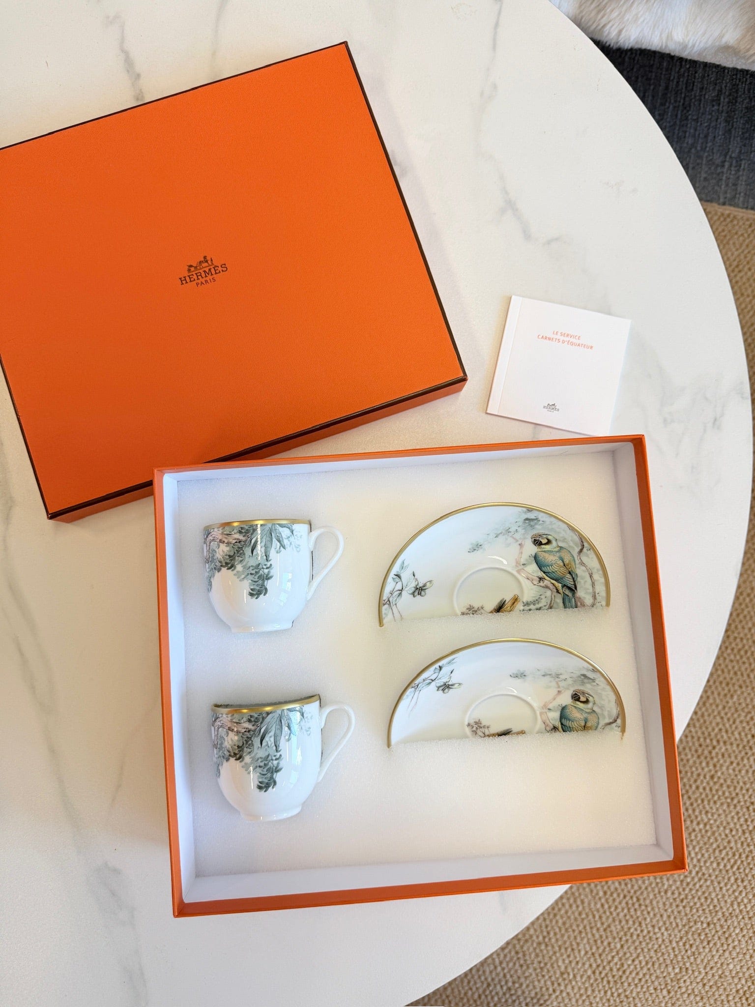 Luxury Promise Hermès "Carnets d'Equateur" Coffee Cup & Saucer Set