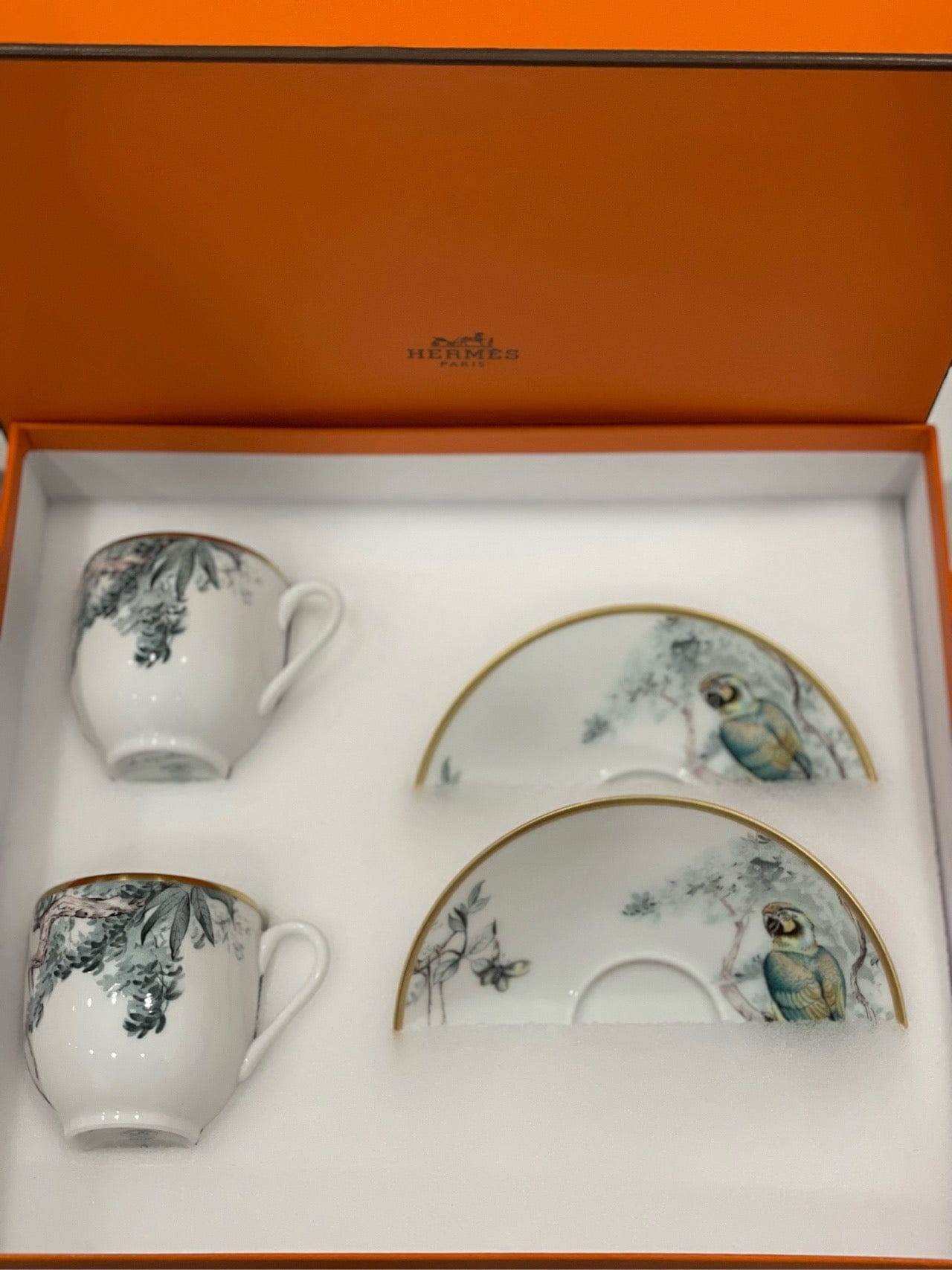 Luxury Promise Hermès "Carnets d'Equateur" Coffee Cup & Saucer Set