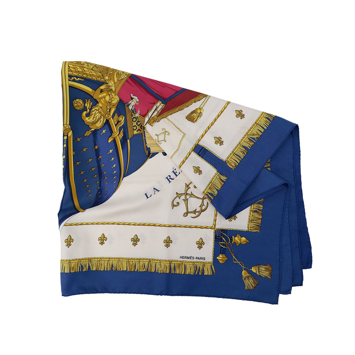 LUXURY PROMISE HERMES CARRE 90 VUE DU CARROSSE DE LA GALERE LA REALE SCARF SILK MULTICOLOR 90304194