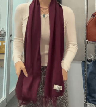 Luxury Promise HERMES CASHMERE ROUGE H SCARF B1222SA7WB