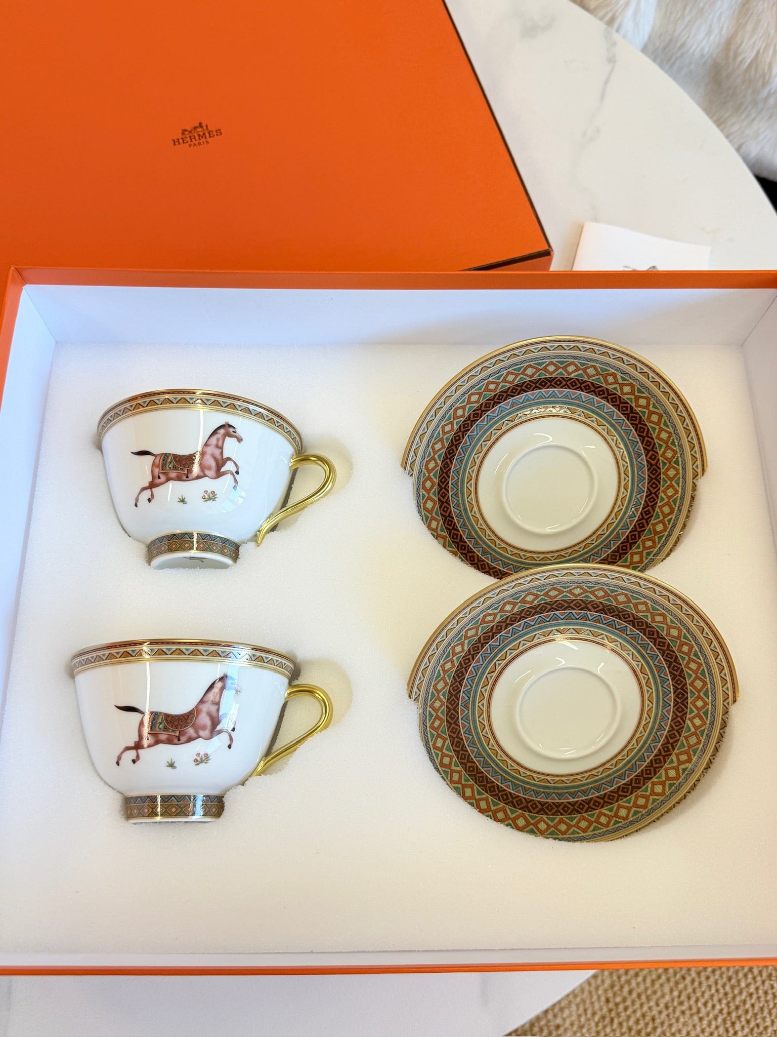 Luxury Promise Hermès "Cheval d'Orient" Coffee Cup & Saucer Set