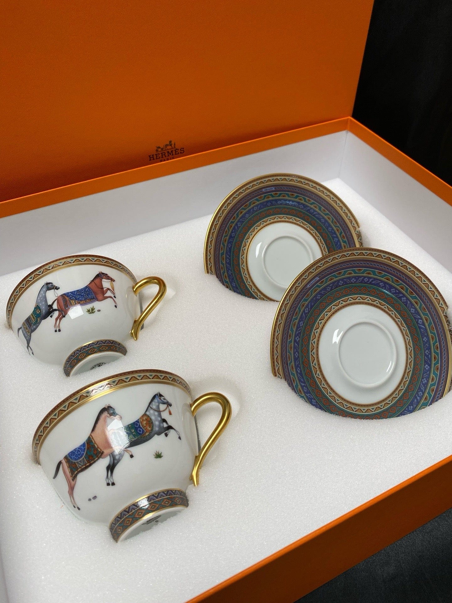 Luxury Promise Hermès "Cheval d'Orient" Coffee Cup & Saucer Set