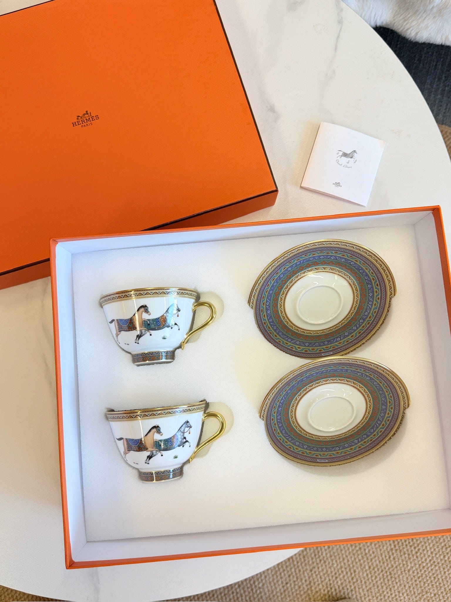 Luxury Promise Hermès "Cheval d'Orient" Coffee Cup & Saucer Set