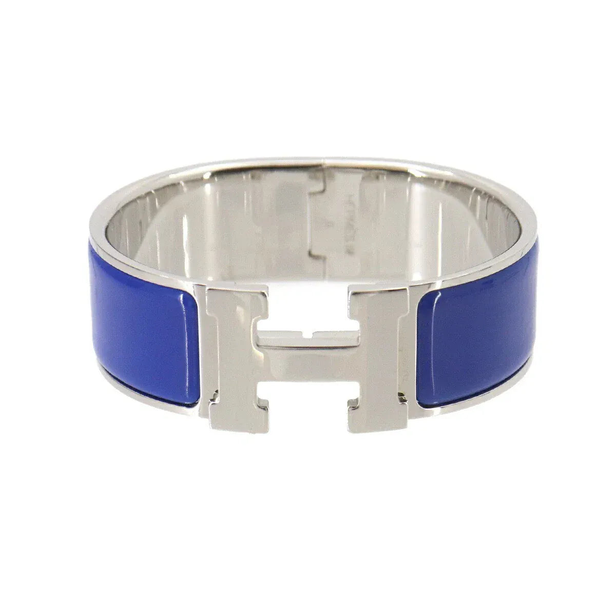 LUXURY PROMISE HERMES Clic Clac H PM Bangle Blue Silver Accessory 90329425