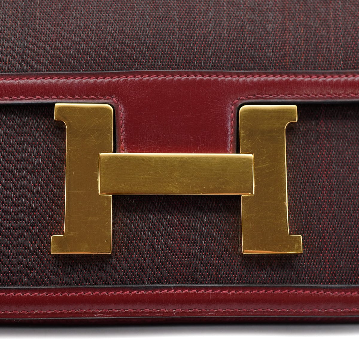 LUXURY PROMISE HERMES CONSTANCE 24 ROUGE H CRINOLINE BOX CALF SHOULDER BAG 1978 CIRCLE H GOLD HARDWARE 90332920