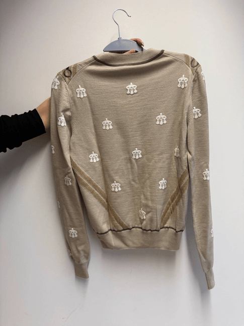 Luxury Promise Hermès Equestrian Embroidered Sweater - Beige Glaise