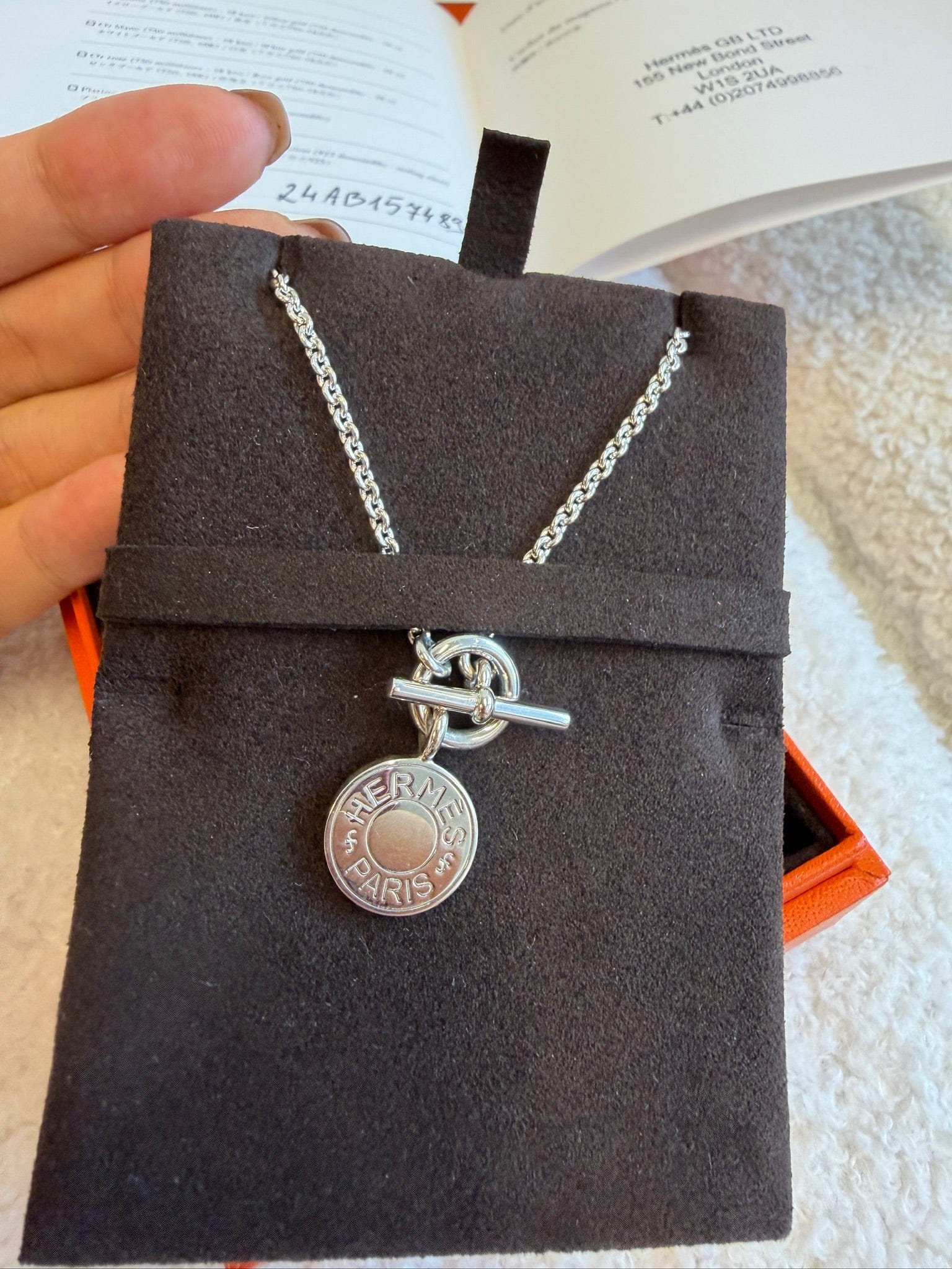 Hermès Ex-libris Pendant Necklace