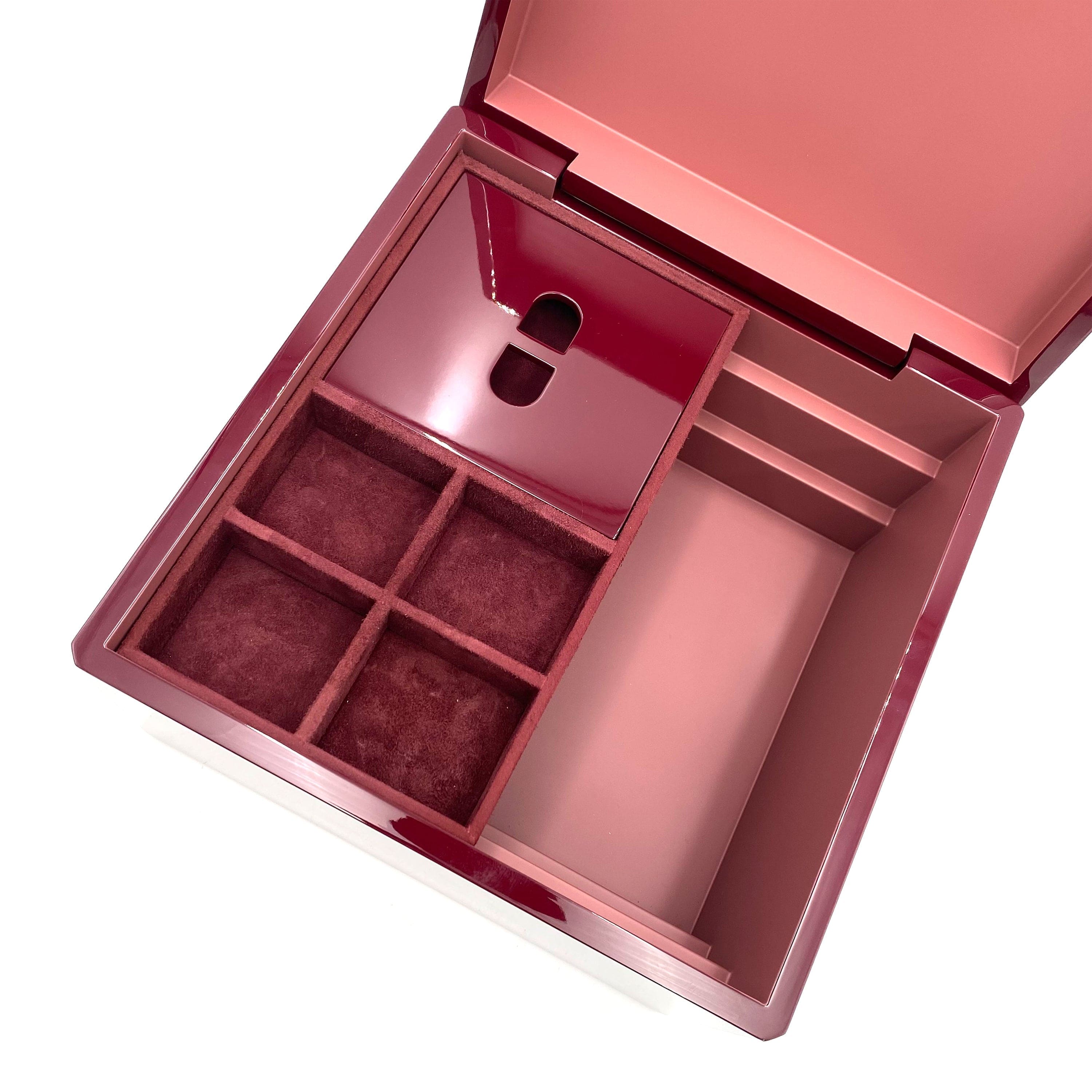 Luxury Promise HERMES FACETED JEWELRY CASE BOX BORDEAUX 90234640