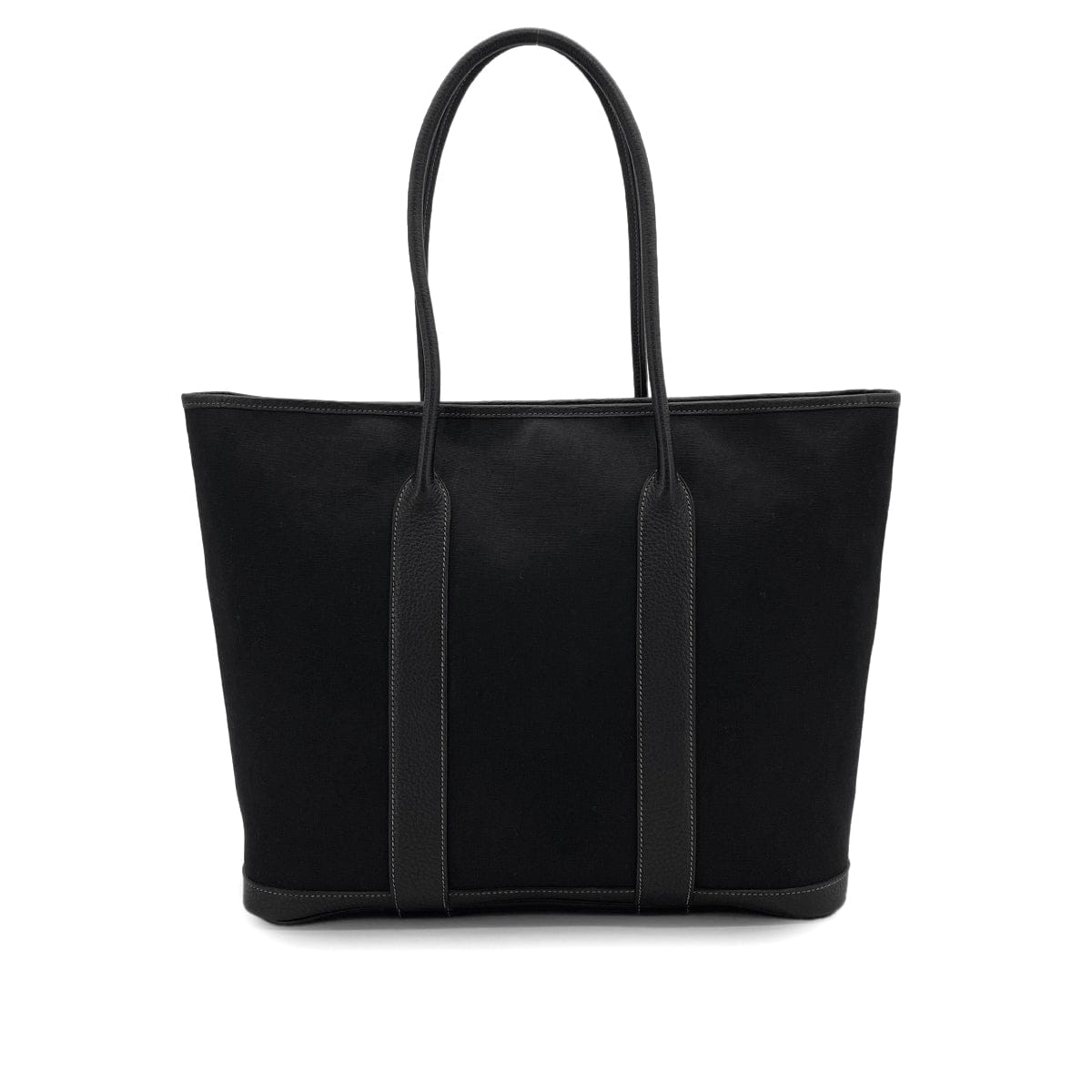 Luxury Promise HERMES GARDEN ZIP MM BLACK TOILE OFFICIER VEAU NEGONDA TOTE BAG 2009 SQUARE M 90325645