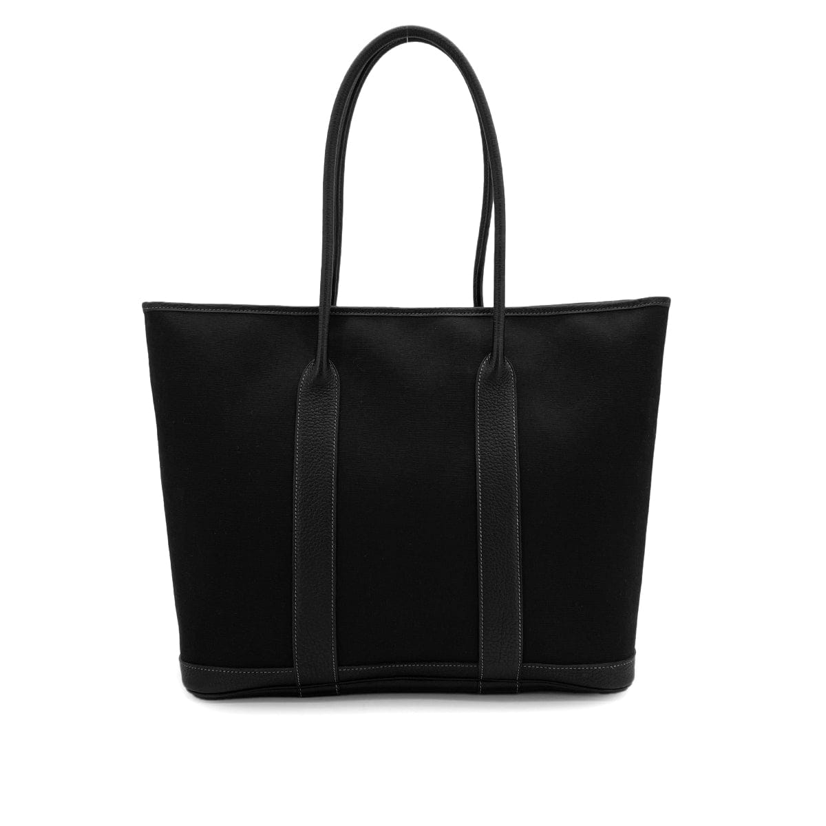 Luxury Promise HERMES GARDEN ZIP MM BLACK TOILE OFFICIER VEAU NEGONDA TOTE BAG 2009 SQUARE M 90325645