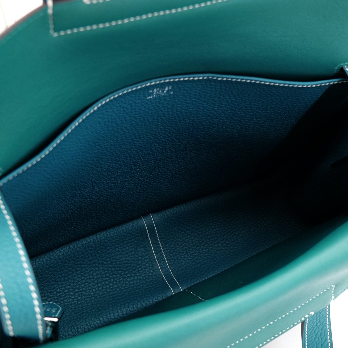 LUXURY PROMISE HERMES HALZAN 31 VERT BOSPHORE TAURILLON CLEMENCE HAND SHOULDER BAG D PHW 90304761