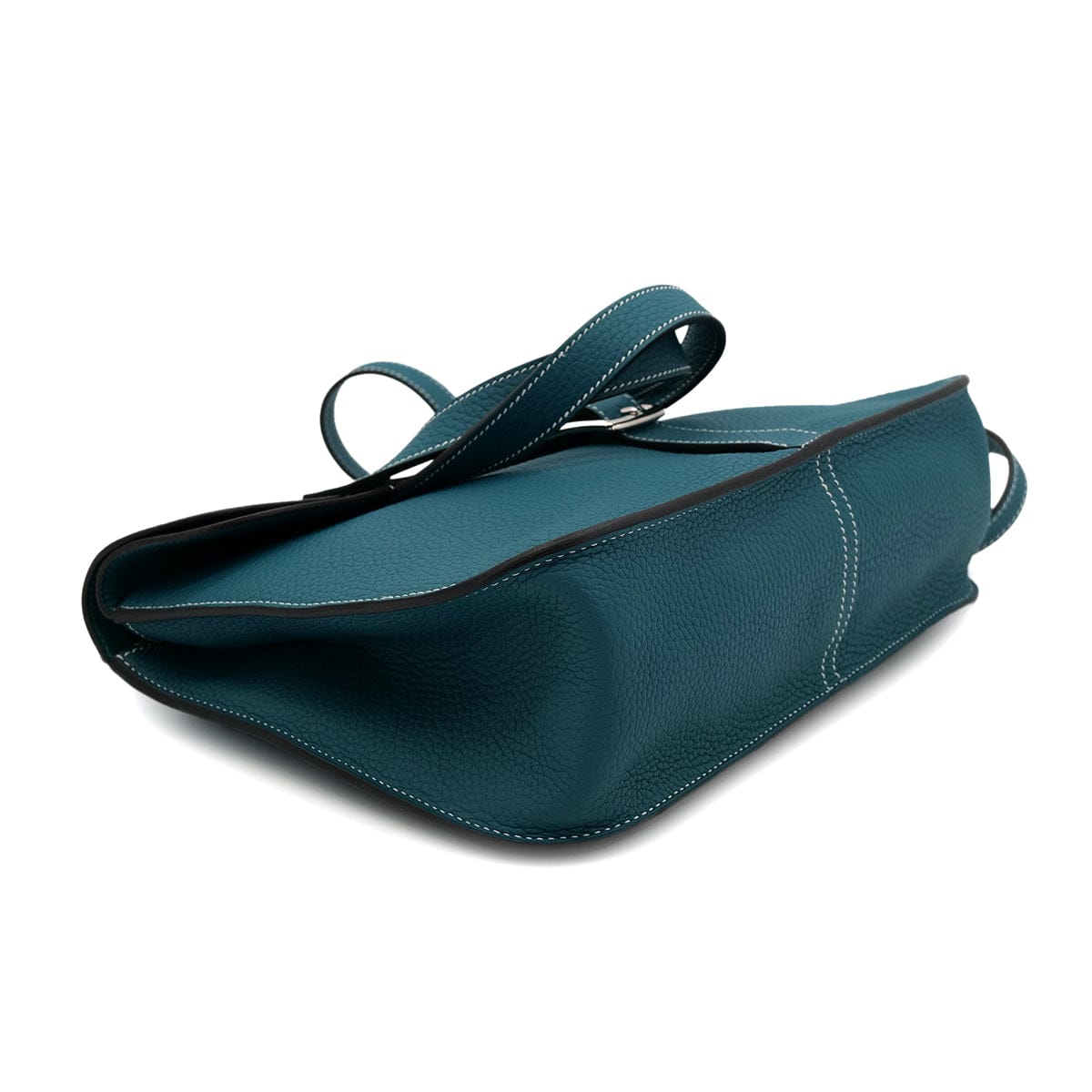 LUXURY PROMISE HERMES HALZAN 31 VERT BOSPHORE TAURILLON CLEMENCE HAND SHOULDER BAG D PHW 90304761