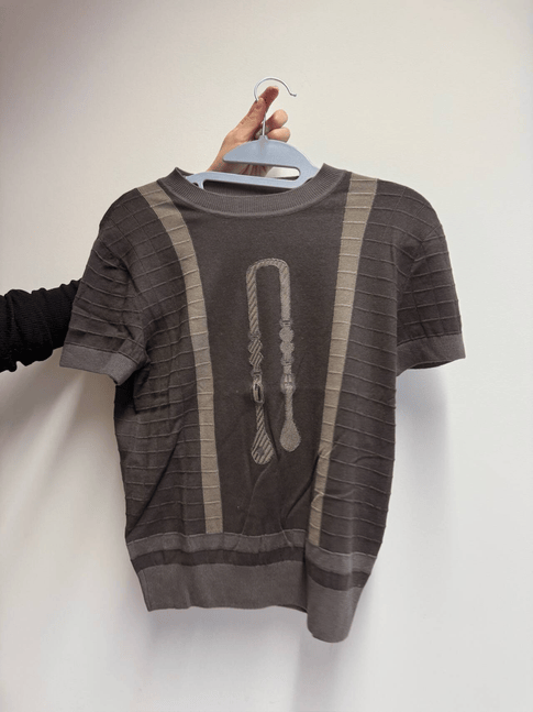 Luxury Promise Hermès Harness Embroidered Knit Top - Marron Fusain