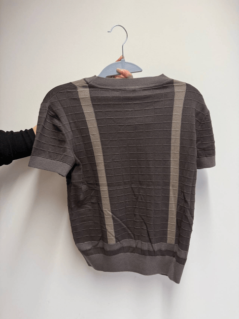 Luxury Promise Hermès Harness Embroidered Knit Top - Marron Fusain