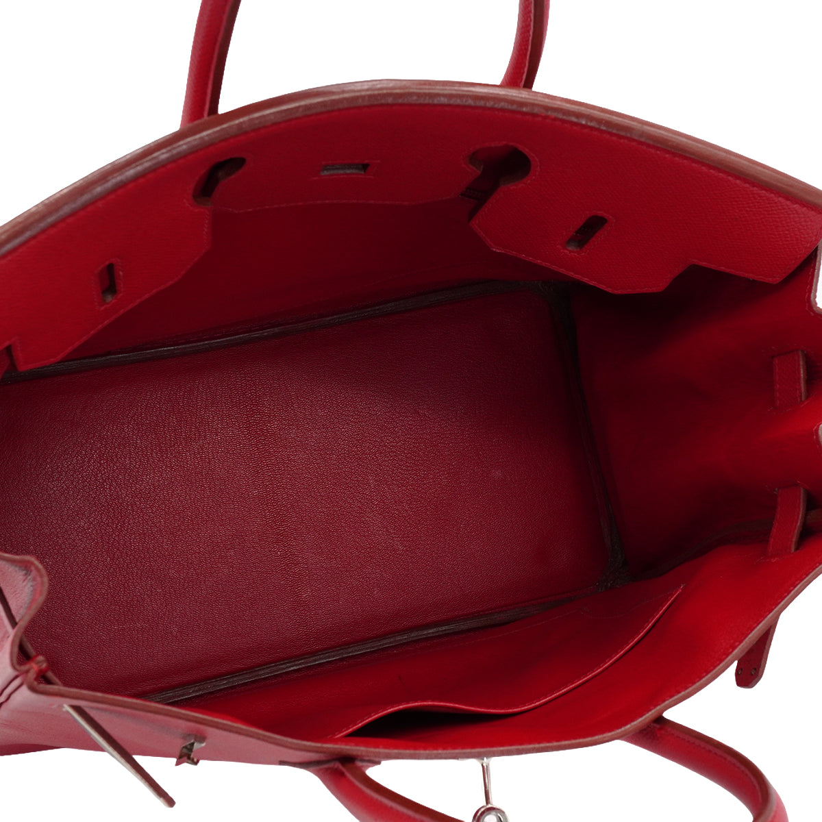 LUXURY PROMISE HERMES HAUT A COURROIES 32 ROUGE CASAQUE COUCHEVEL HAND BAG 2000 SQUARE D SILVER HARDWARE 90341716